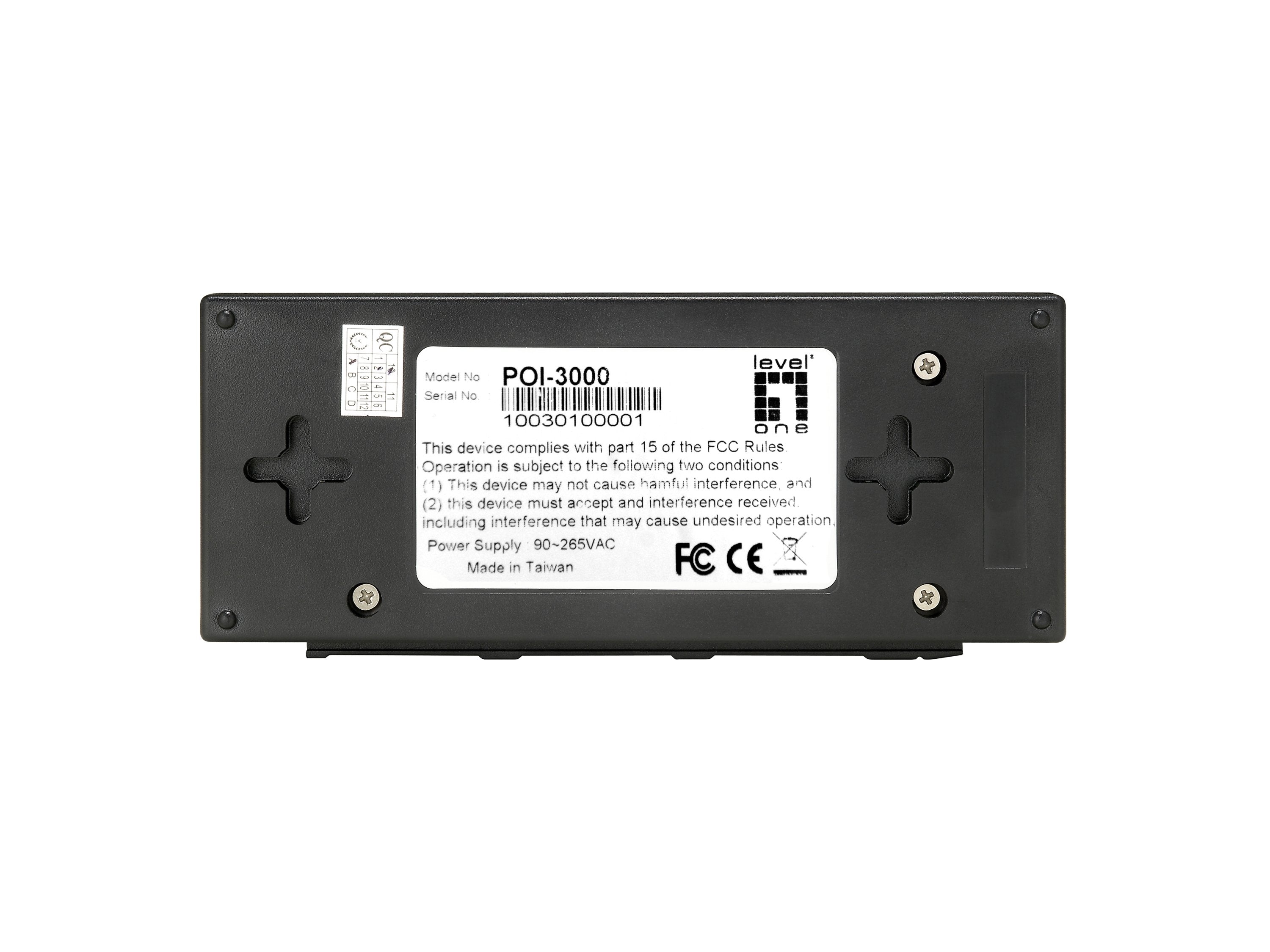 Poe Levelone Poi-3000 Gbit Poe Injector 802.3at/Af Poe, 30w