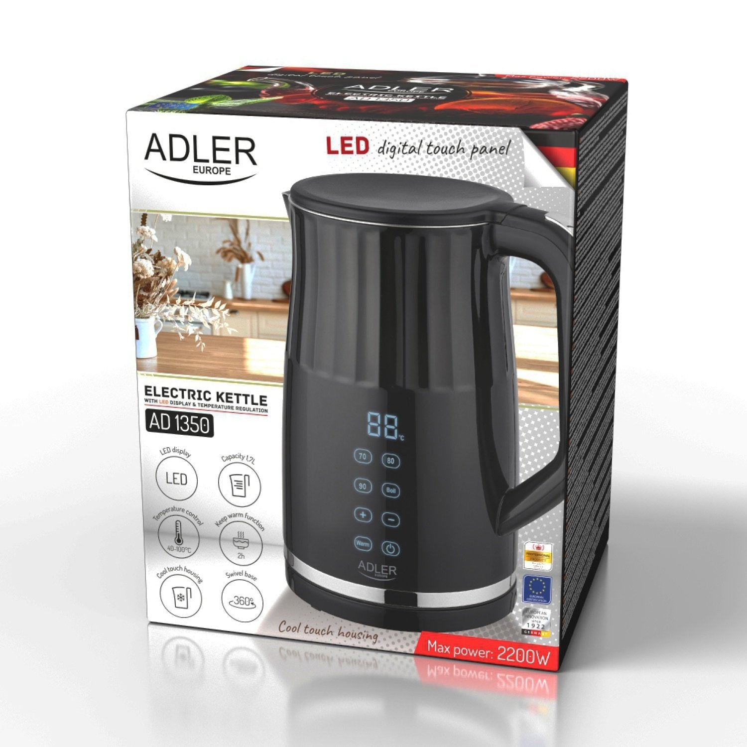 EAN 5905575903389 - Adler AD 1350 tetera eléctrica 1,7 L 1850 W Negro imagen 10