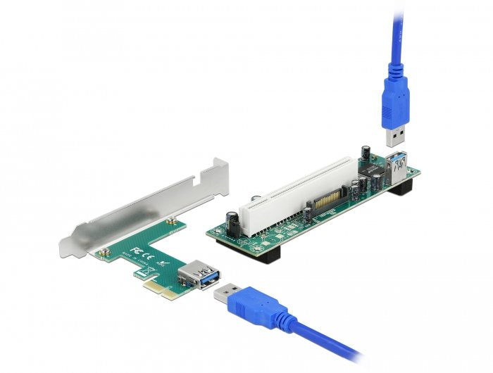 Delock Riser Karte Pci Express X1 Zu 1 X Pci 32 Bit Slot Mit 60 Cm Cable