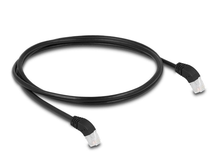 Delock 80275 Rj45 Cable De Red Cat.6a S/Ftp 45° Nach Unten Angular 1 M Negro