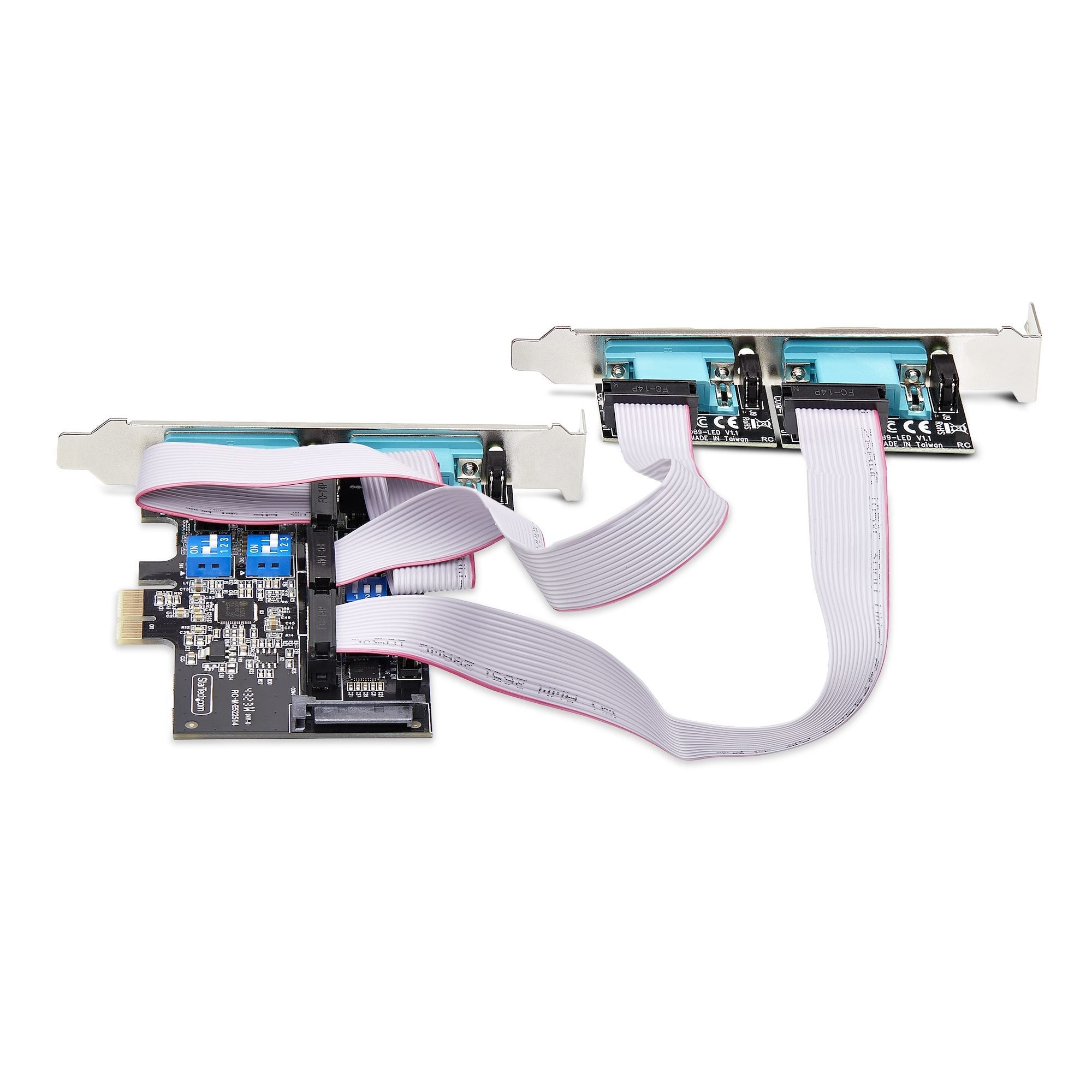 Startech Tarjeta Serie Pci Express De 4 Puertos Db9 - Serial Rs232/Rs422/Rs485 - Taa - Uart 16c1050 - Esd De Nivel 4 - Con Brackets De Perfil Bajo