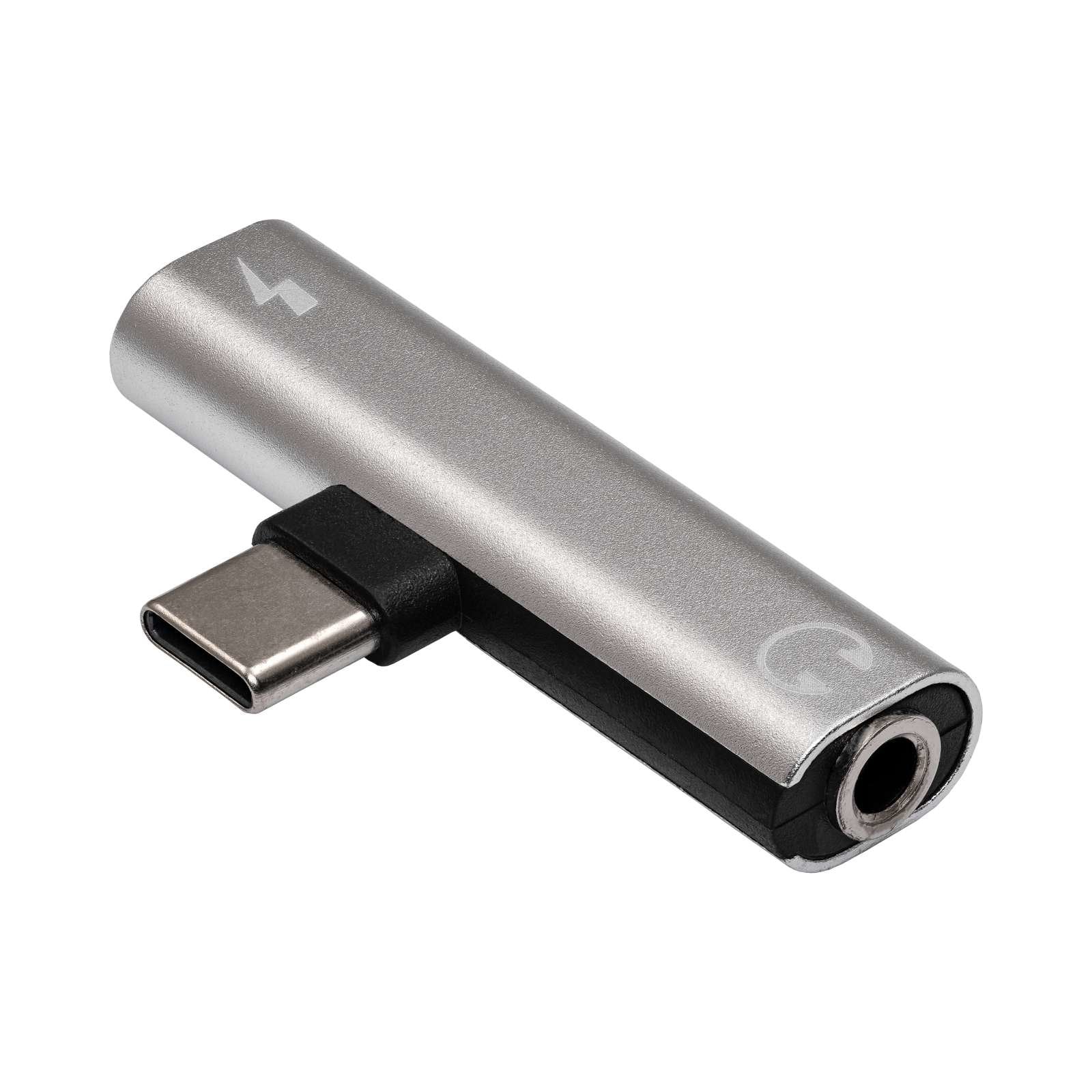 Adaptador Akyga Ak-Ad-71 Usb Type C (M) / Usb Type C (F) / Jack 3.5 Mm Dac