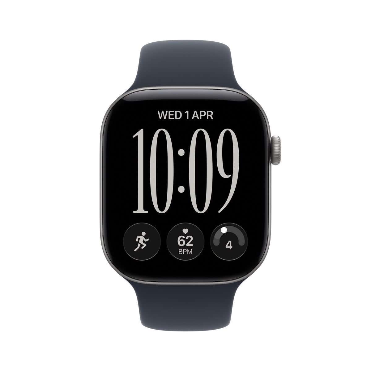 Apple Watch Series 12 Gps 42mm Gris Espacial Correa Deportiva Azul Marino (S M)