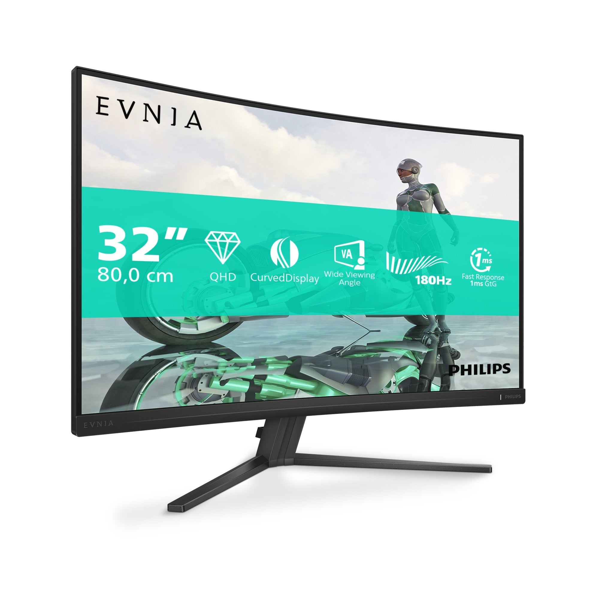 Monitor Gaming Philips 32m2c3500l 00 31.5" Va Qhd 180hz 300cd M2 1ms 2xhdmi2.0 Dp