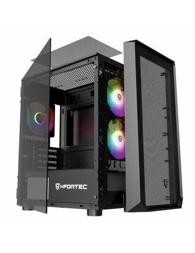 Nfortec Dys Tempered Glass Usb 3.0 Argb Black