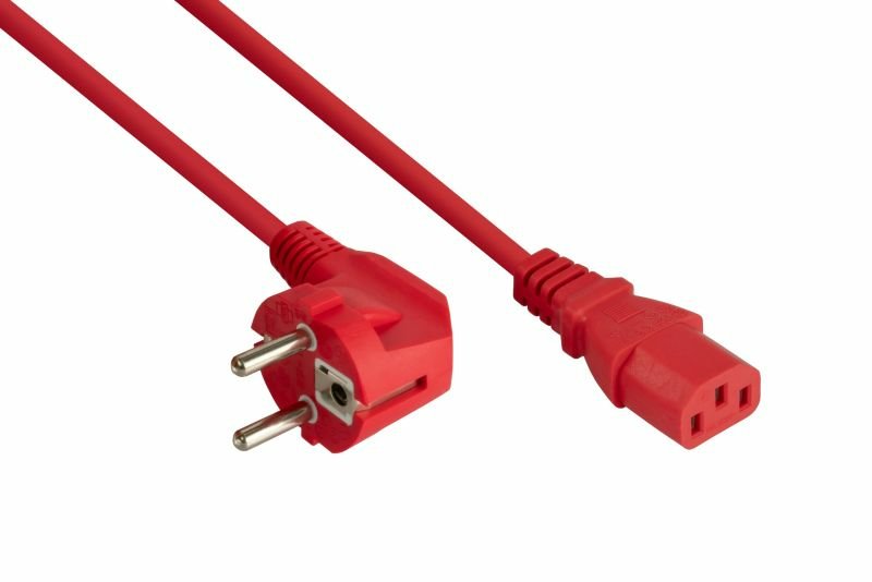 Kabelmeister Contacto De Protección-St. (90° Angulado.) An C13 Rojo 5m