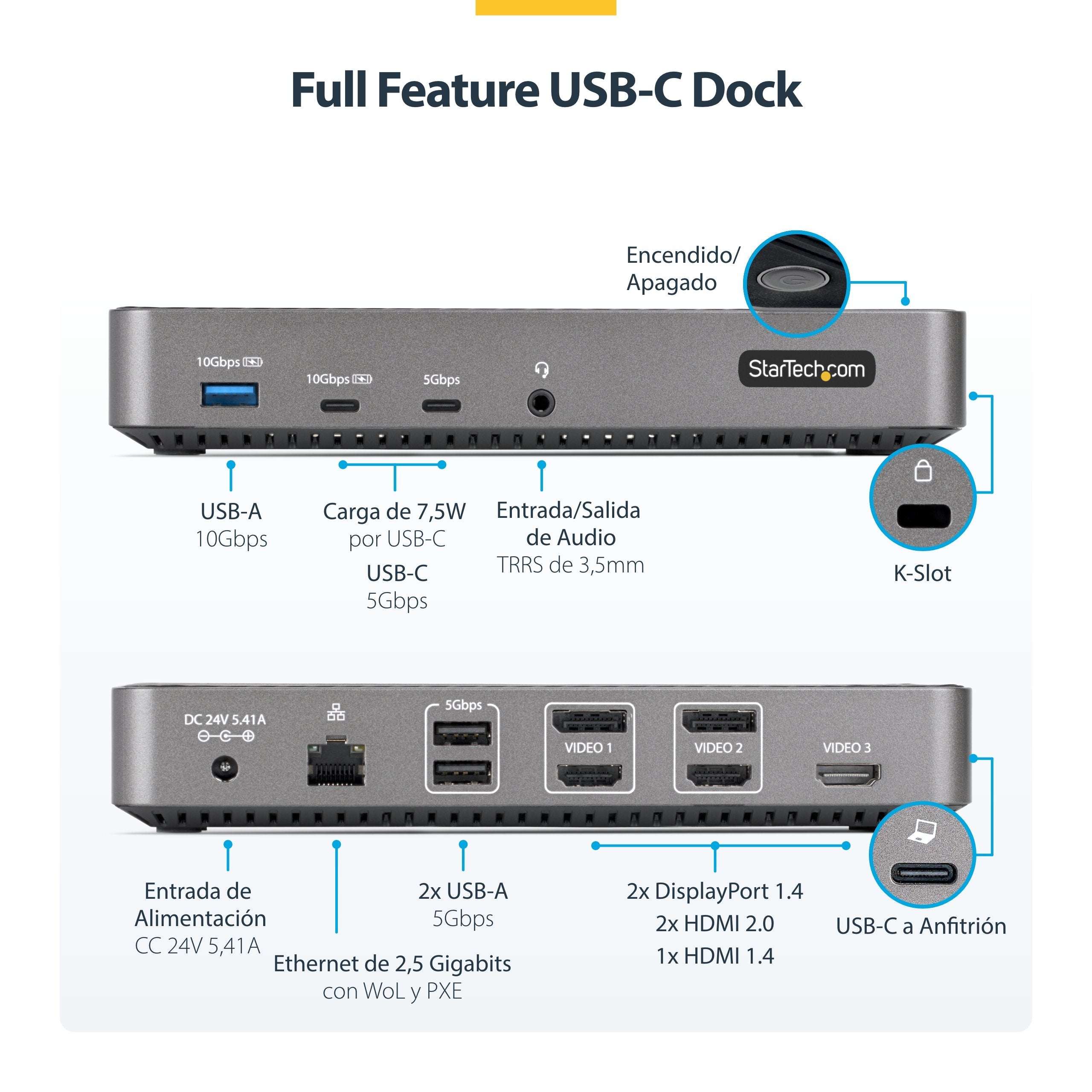 EAN 0065030900089 - StarTech.com 116E-USBC-DOCK base para portátil y replicador de puertos Alámbrico USB 3.2 Gen 2 (3.1 Gen 2 imagen 9