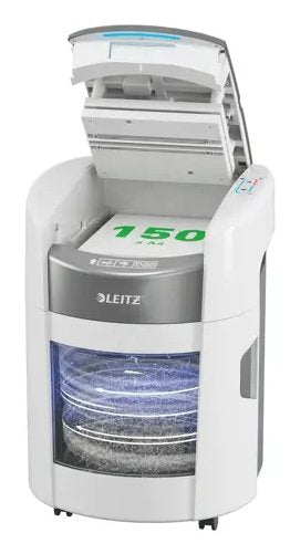 Trituradora Leitz Iq Optimax Autofeed 150 80380000, P4, 150 Hojas, Cubo De 15 L