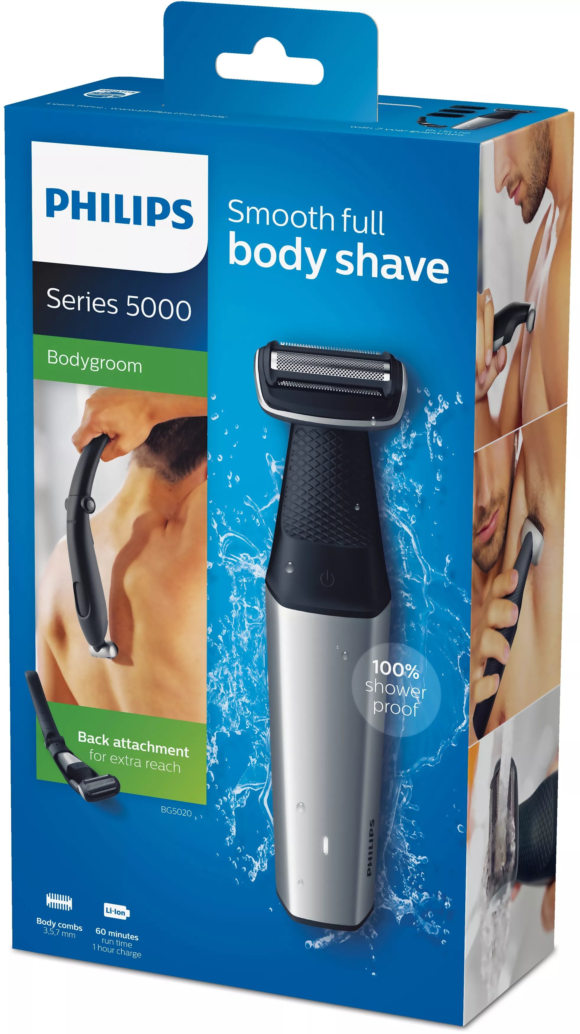 EAN 8710103843818 - Philips BODYGROOM Series 5000 BG5020/15 afeitadora corporal Negro, Gris imagen 2