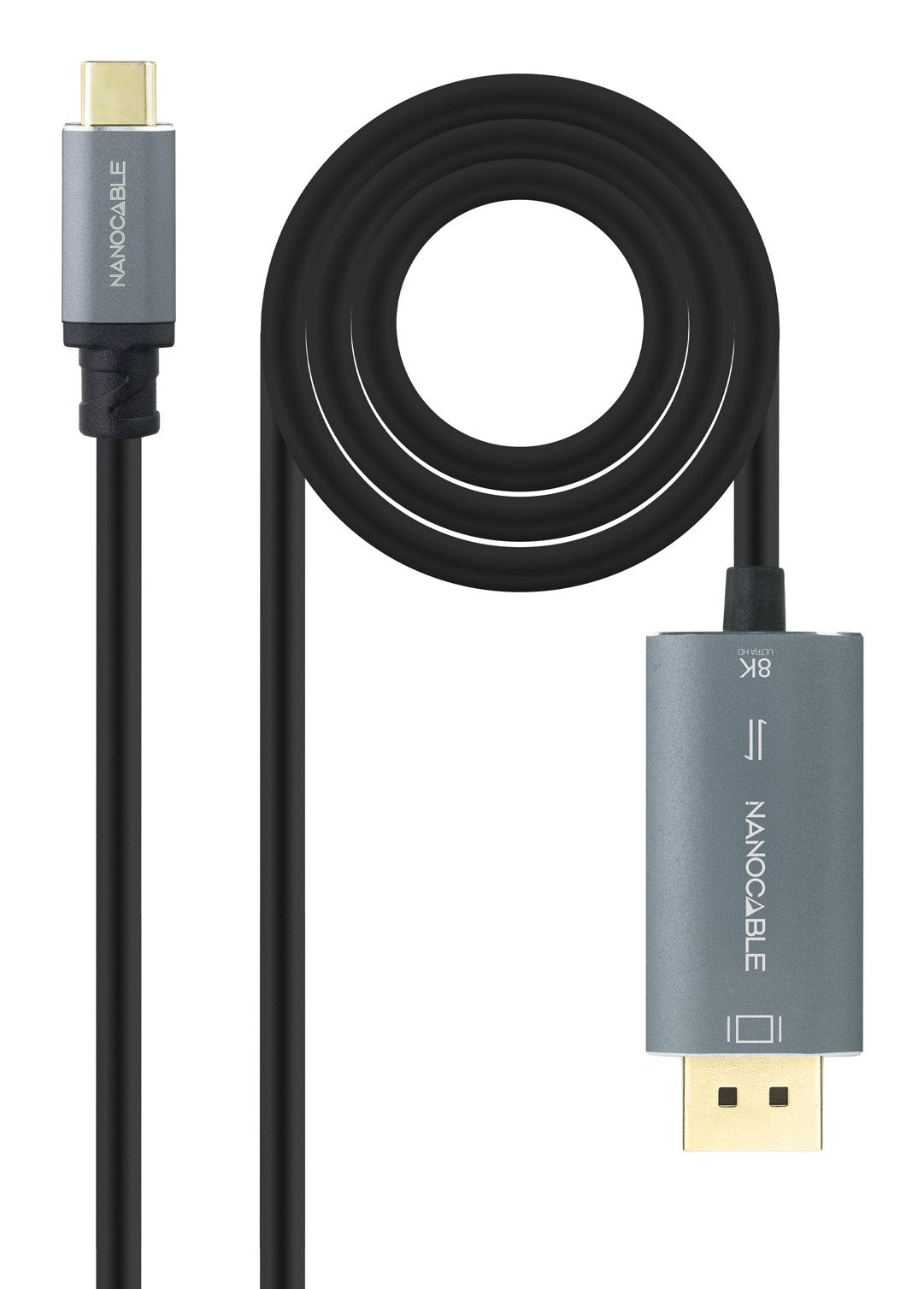 Cable Usb-C/M - Dp/M Bidireccional, Negro 2 M