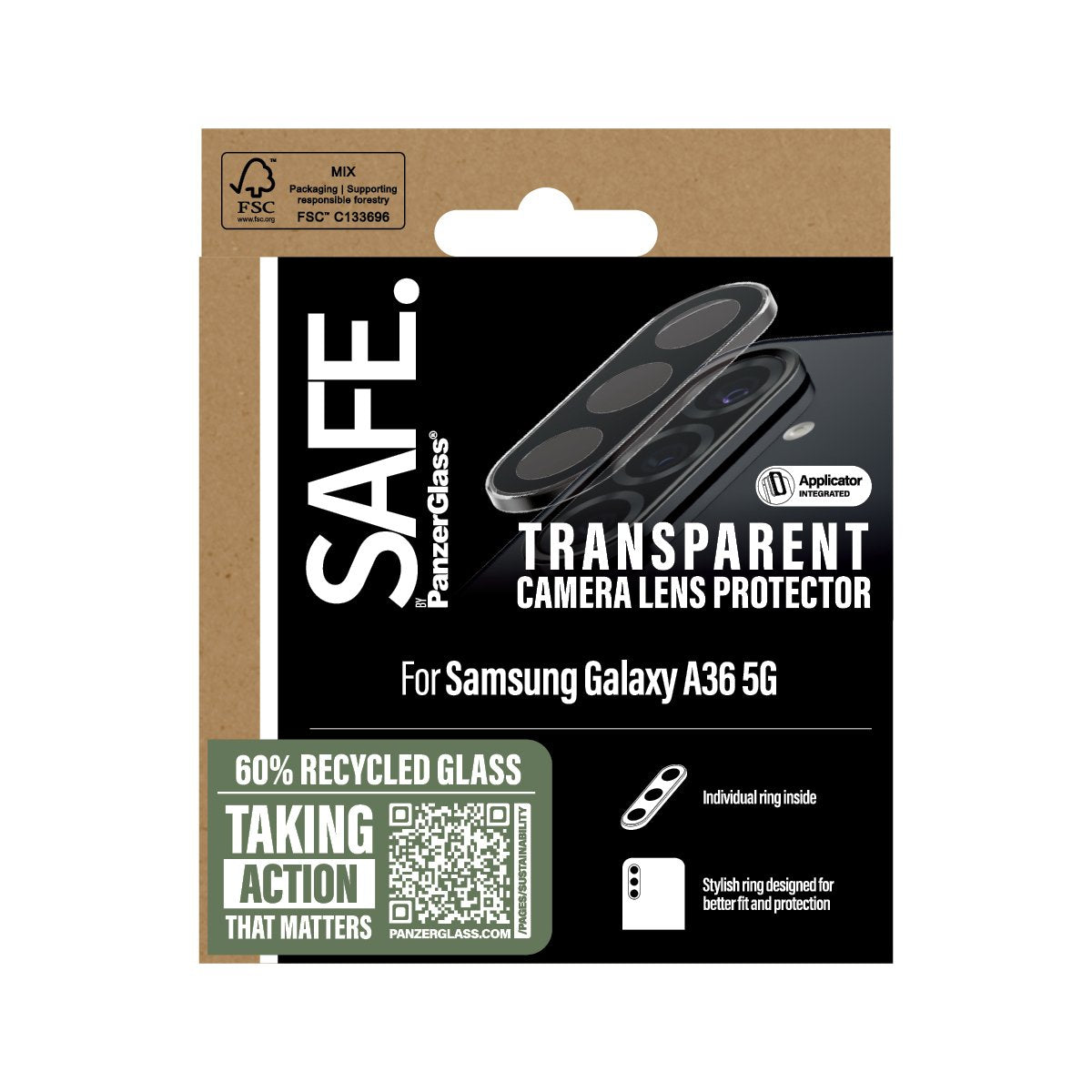 EAN 5715685017735 - PanzerGlass SAFE. by ® Camera Lens Protector Transparent Samsung Galaxy A36 5G Protector de pantalla 1 pi imagen 3