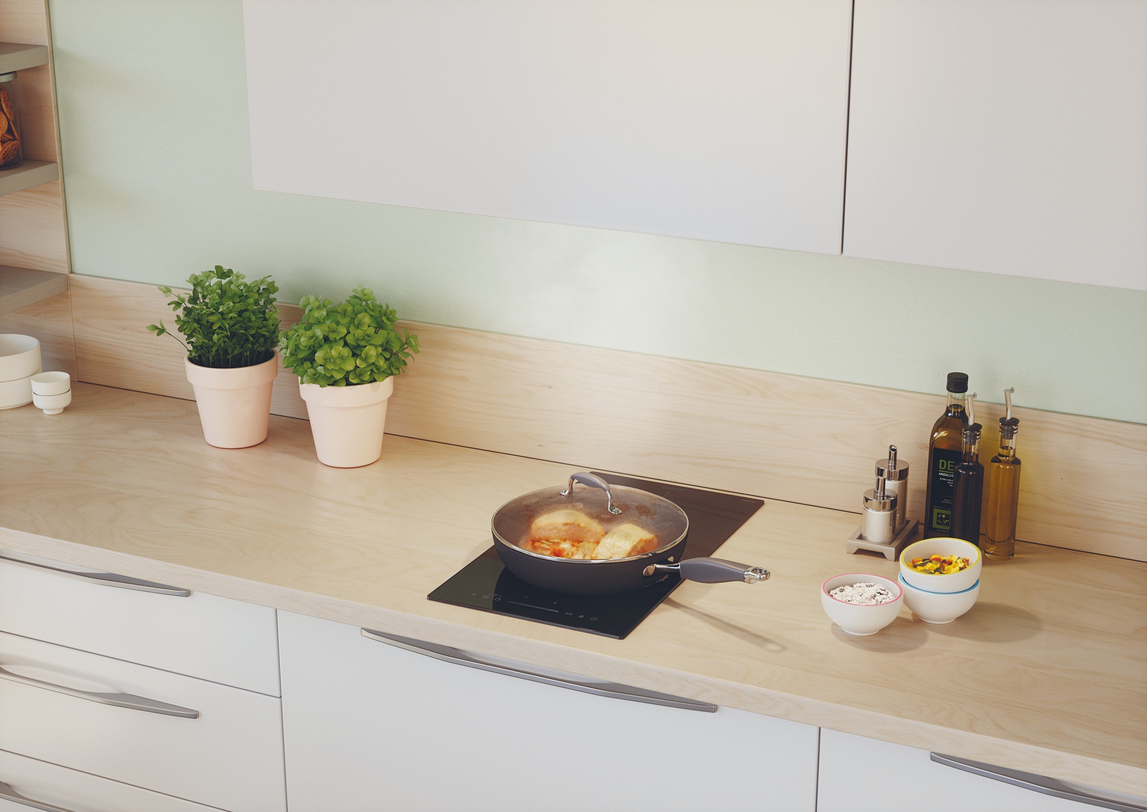 Candy Ctp32sc E1 Hob, Induction, Width 28,8 Cm, 2 Cooking Zones, Touch Control, Black