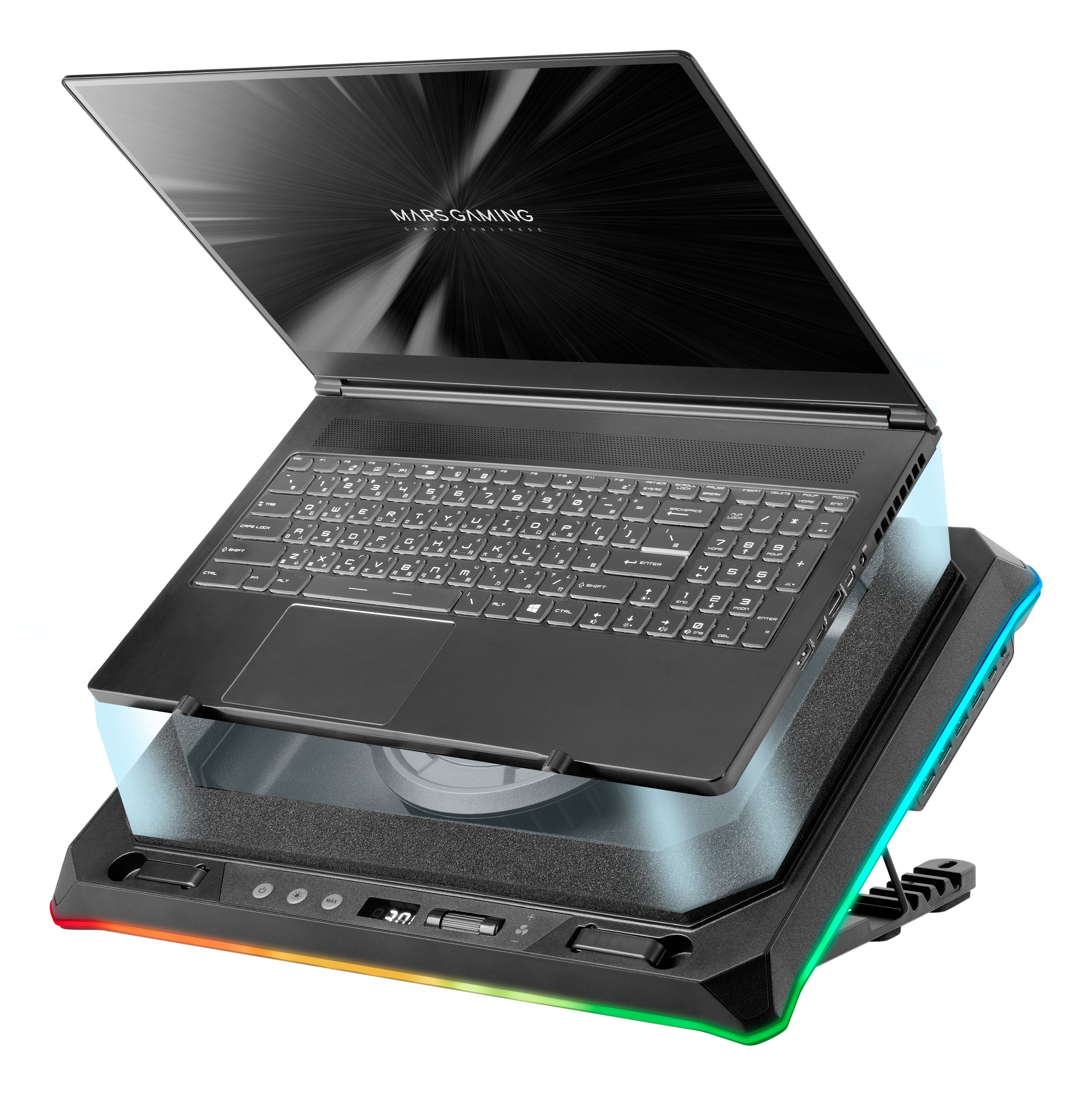 Soporte Refrigerante Mars Gaming Mnbc-Ultra Para Portátiles Hasta 18' Iluminación Led