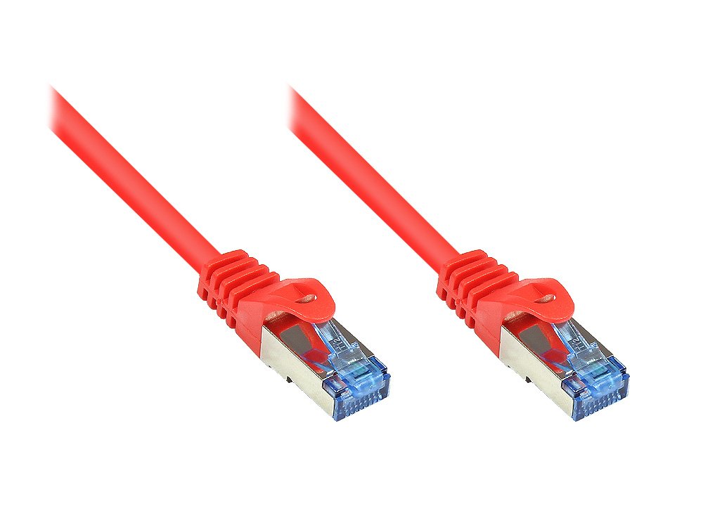 Goodconnections Cable De Red Mit Rastnasenschutz, Cat. 6a, S Ftp, Pimf, Halogenfrei, 500mhz, Rot, 1,5m,