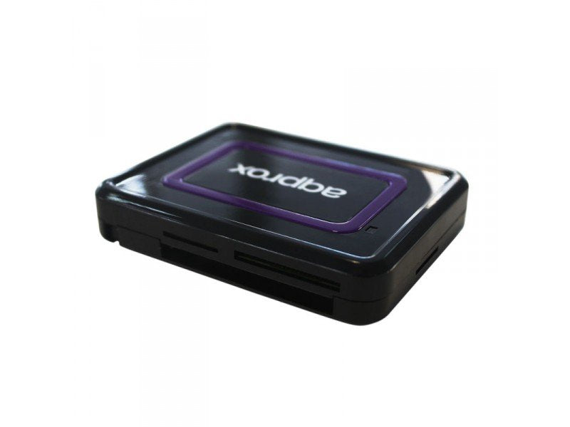 Lector De Tarjetas Externo Approx Dni Y Smart Cards Appcrdnib Compatible Con Tarjetas Sim 7 Ranuras Para S.O. Windows Usb 2.0 Color Negro