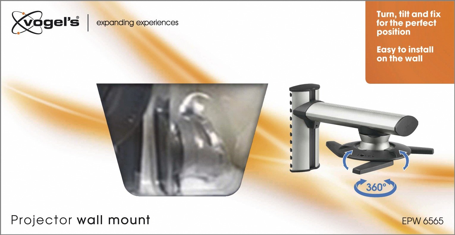 Soporte De Pared Con Brazo Para Proyector Vogels Epw 6565 Montaje Reversible Articulación Con Bisagra Esférica Organizador De Cables