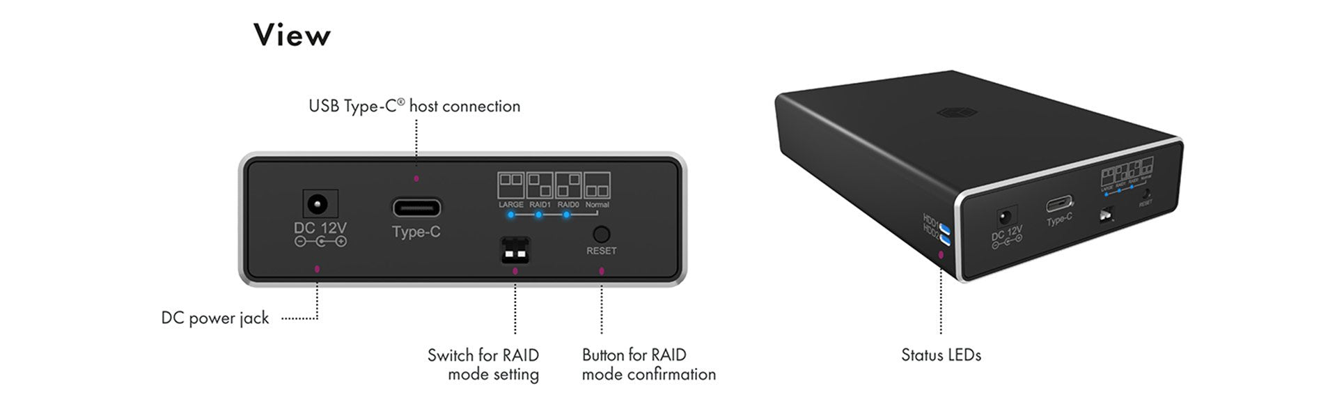 Icy Box Ib-Rd2253-C31 External Raid Enclosure For 2x2.5 Sata I Ii Iii Ssd And Hdd