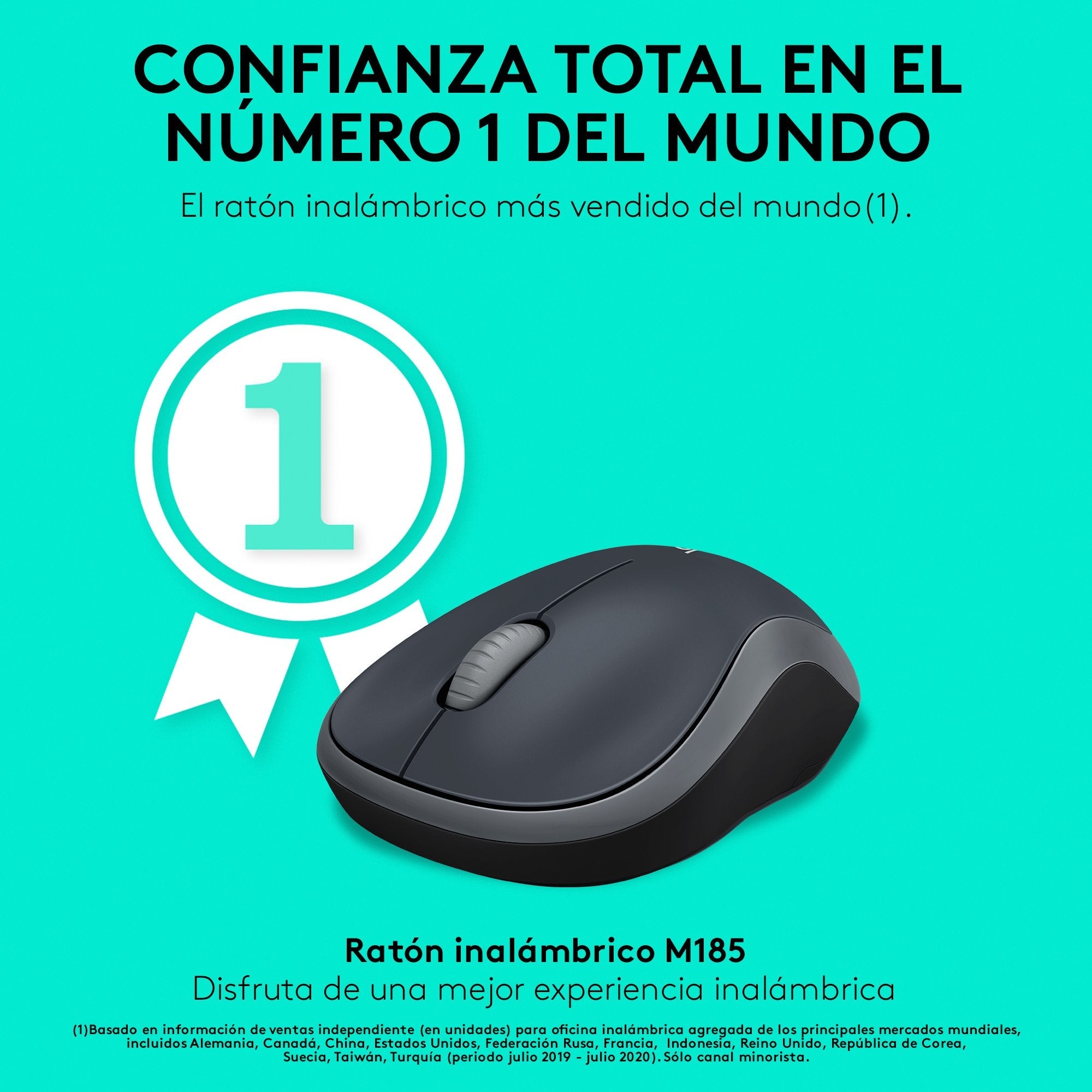 Logitech Raton M185 Optico Inalambrico Gris 910-002235