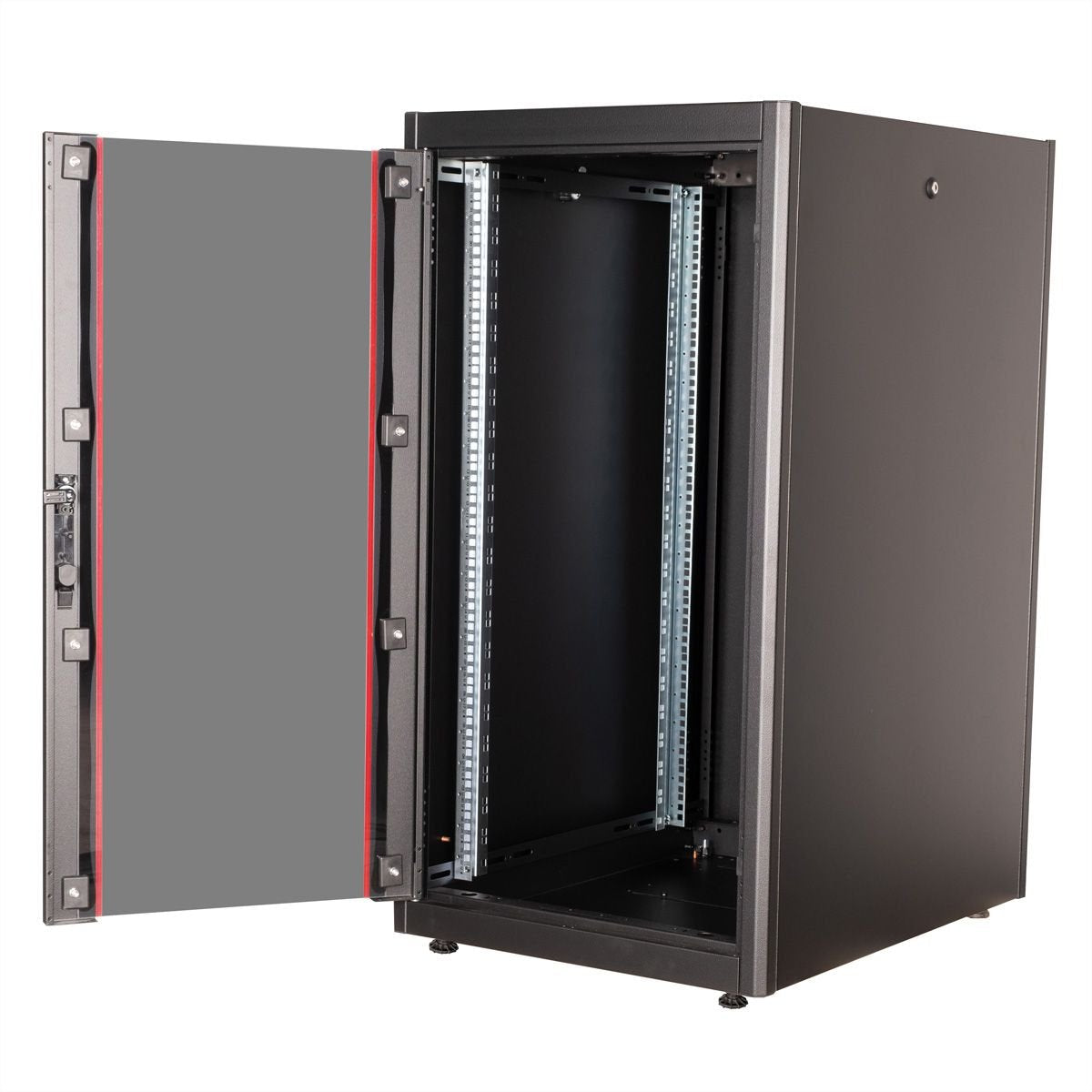 Roline 19-Zoll Netzwerkschrank Basic 22 He, 600x800 Bxt Glastr Schwarz