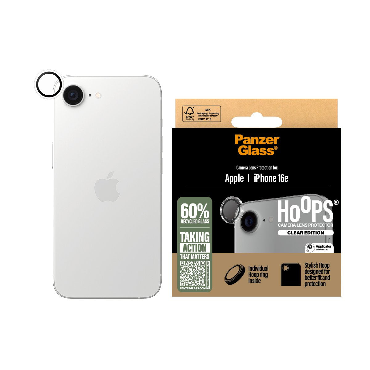 EAN 5715685021039 - PanzerGlass ® Hoops® Camera Lens Protector Transparent iPhone 16e Protector de pantalla Apple 1 pieza(s) imagen 2