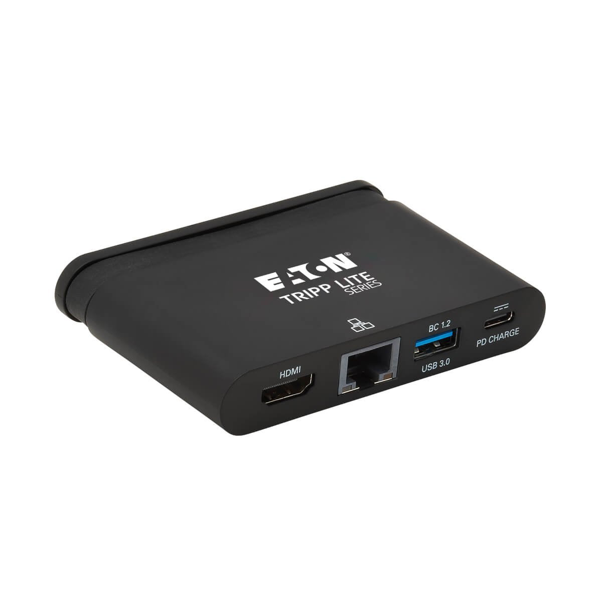 Eaton Tripp Lite   Usb-C Multiport Adapter 4k Hdmi Usb-A Gbe Self-Storing Cable 100w Pd Charging Black