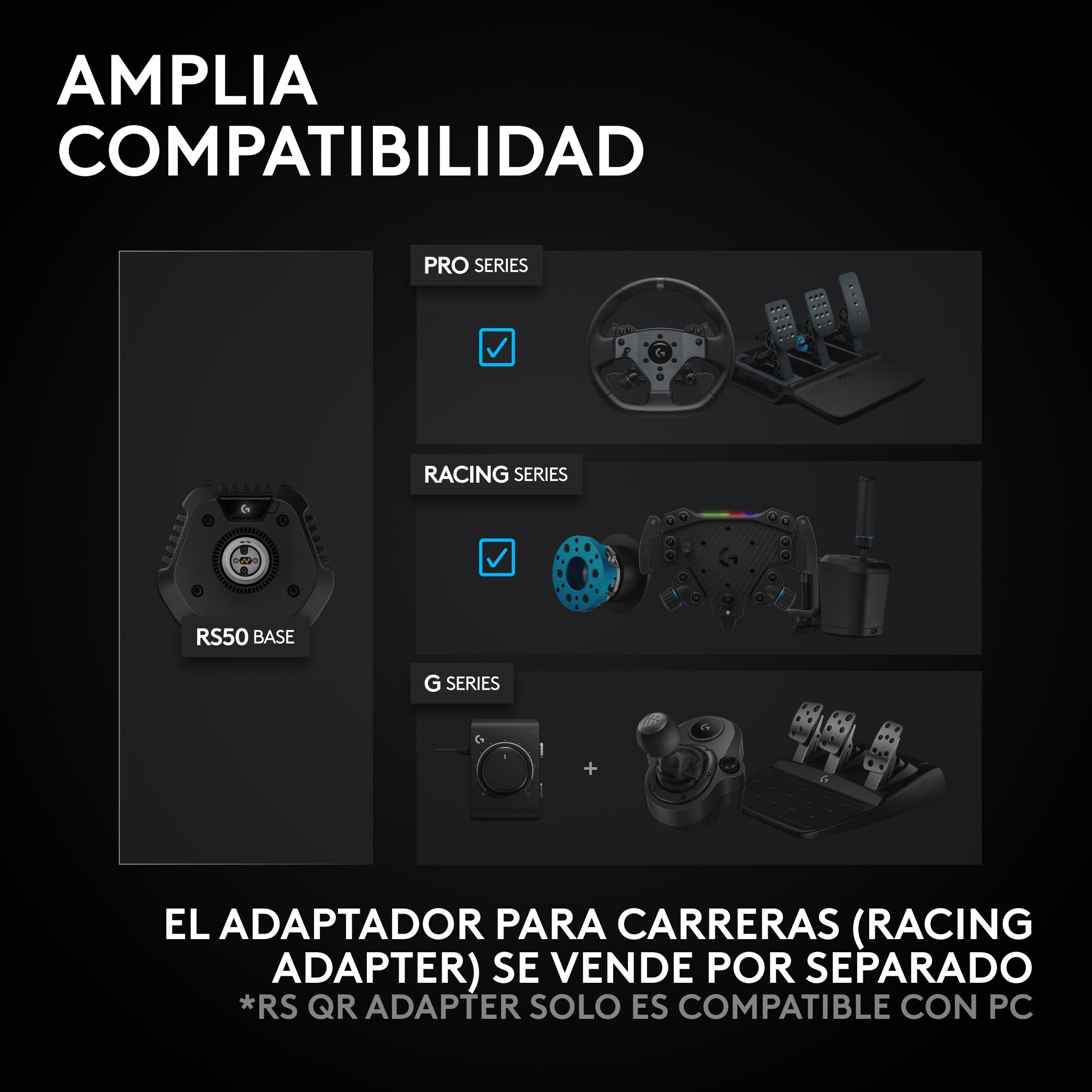 EAN 5099206128026 - Logitech G RS50 System Negro USB 2.0 Analógico PC, Xbox One, Xbox Series S, Xbox Series X imagen 11