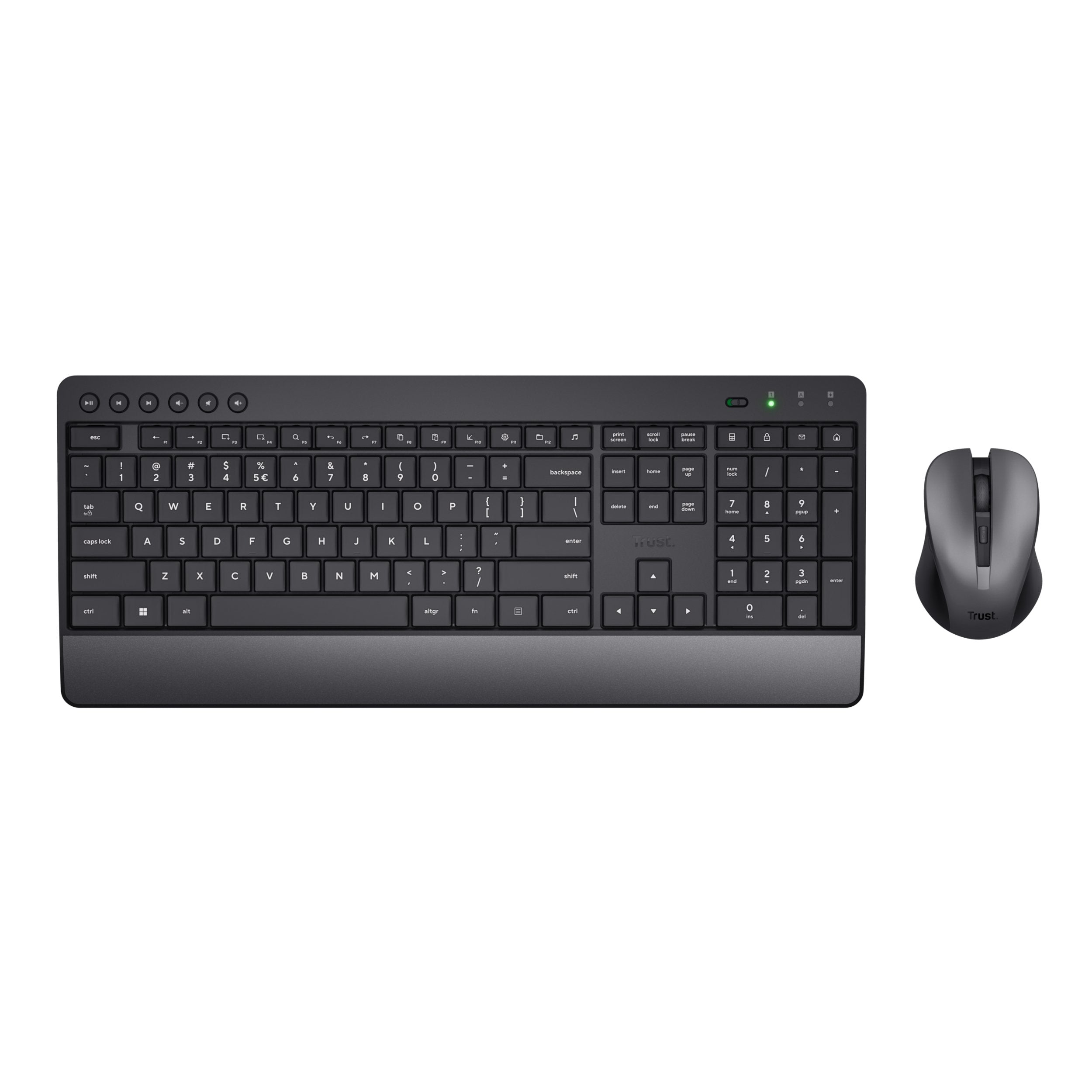 Trust Trezo Komfortables Set Aus Cableloser Tastatur Und Raton - Schwarz Ch