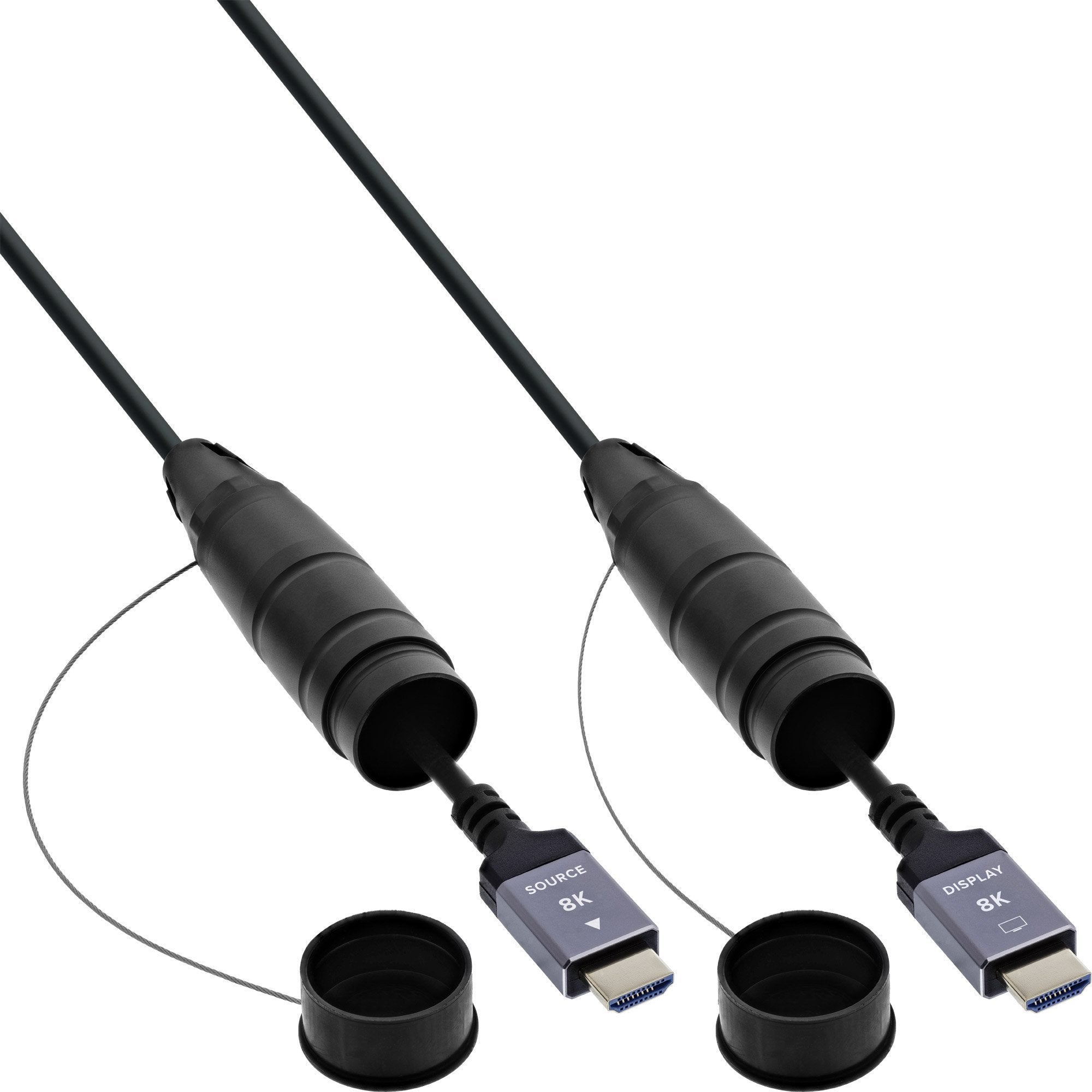 Carrete De Cable Hdmi , Cable Hdmi 2.1 De Aoc, 8k/60hz, Blindado, Negro, 50 M Inline
