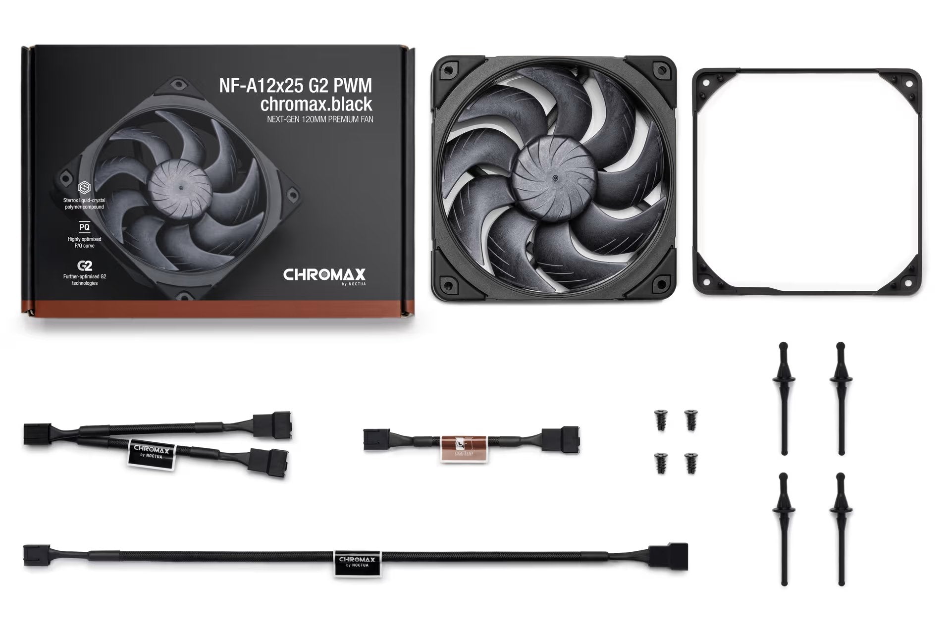 Noctua Nf-A12x25 G2 Pwm Chromax.Negro (Negro, Pwm-Anschluss, 120 Mm) Nf-A12x25 G2 Pwm Chromax.Negro