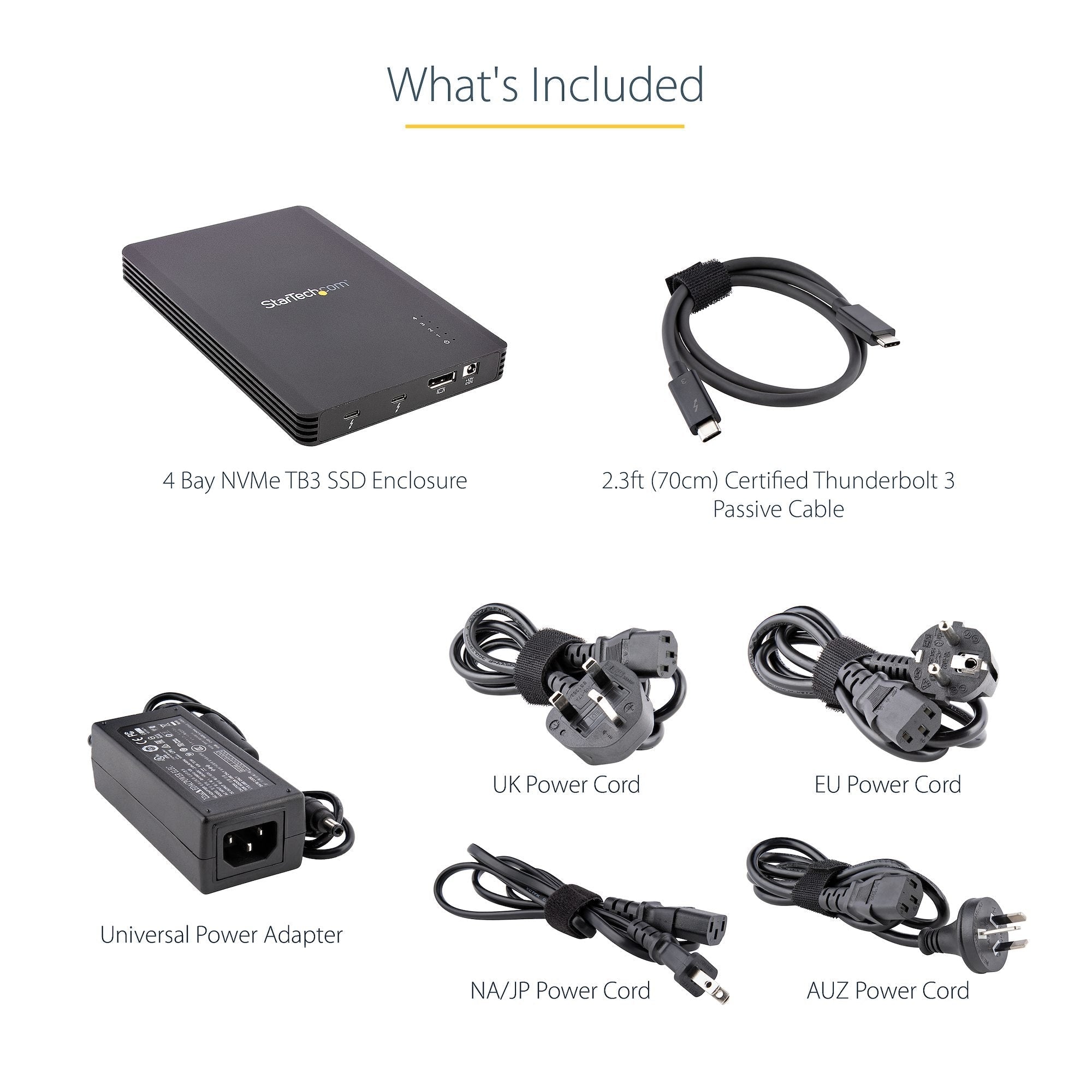Caja Externa Disco Startech Caja Thunderbolt 3 De 4 Bahías Nvme M.2 Para Ssd Displayport  2 Thunderbolt 3, 40gbps,72w