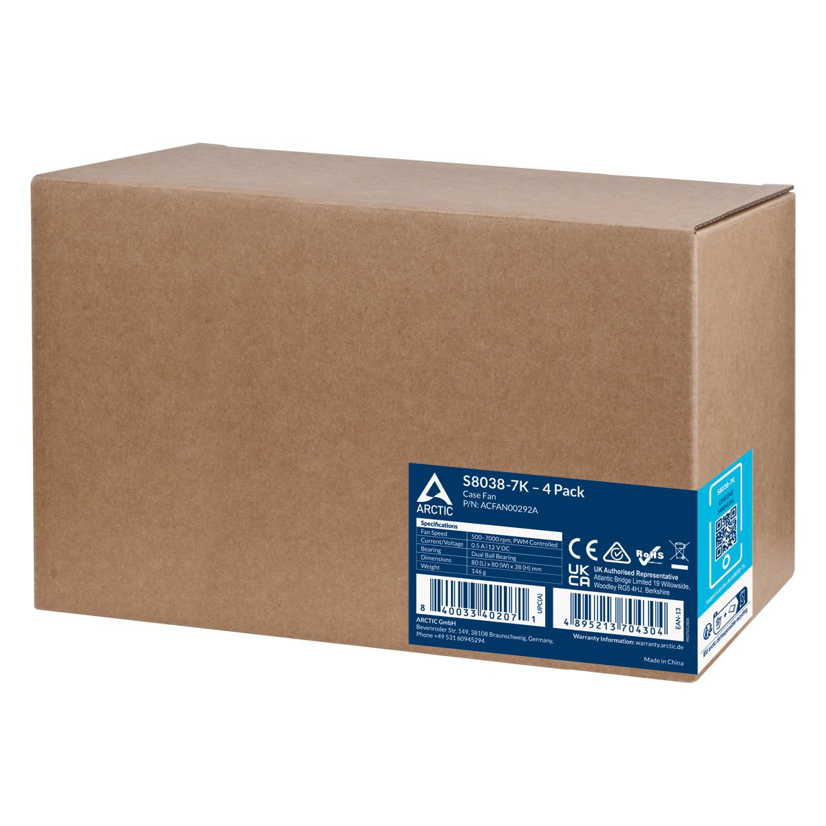 Ventilador  Pc Acc Arctic S8038-7k De 80 Mm 4 Piezas