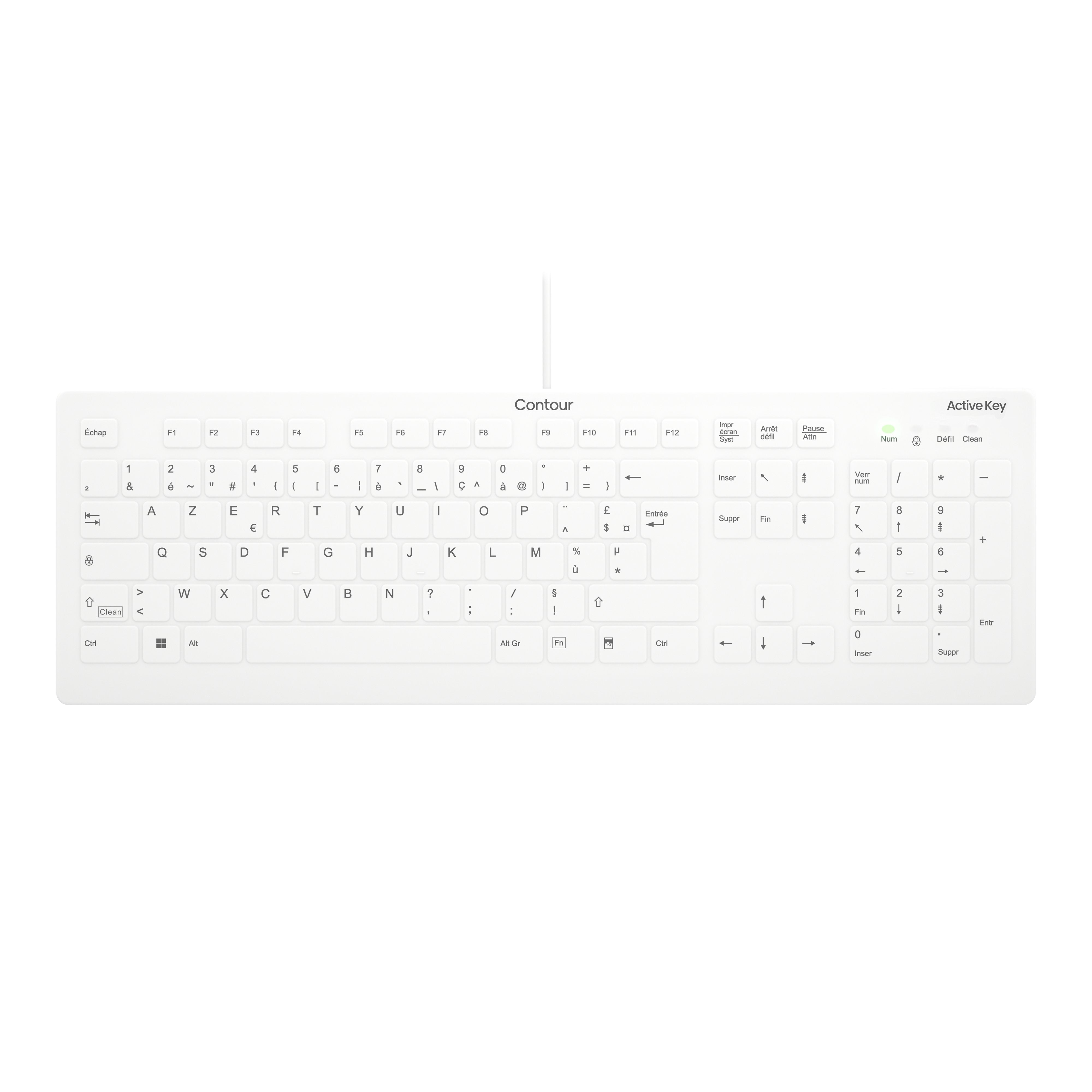 EAN 7061115223244 - Contour Design Active Key AK-C8112 teclado Médico USB AZERTY Francés Blanco imagen 1