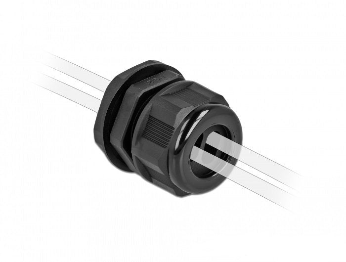 Delock Cableverschraubung Pg21 Für Flachcable Mit Zwei Cableeinführungen Schwarz 2 Stück