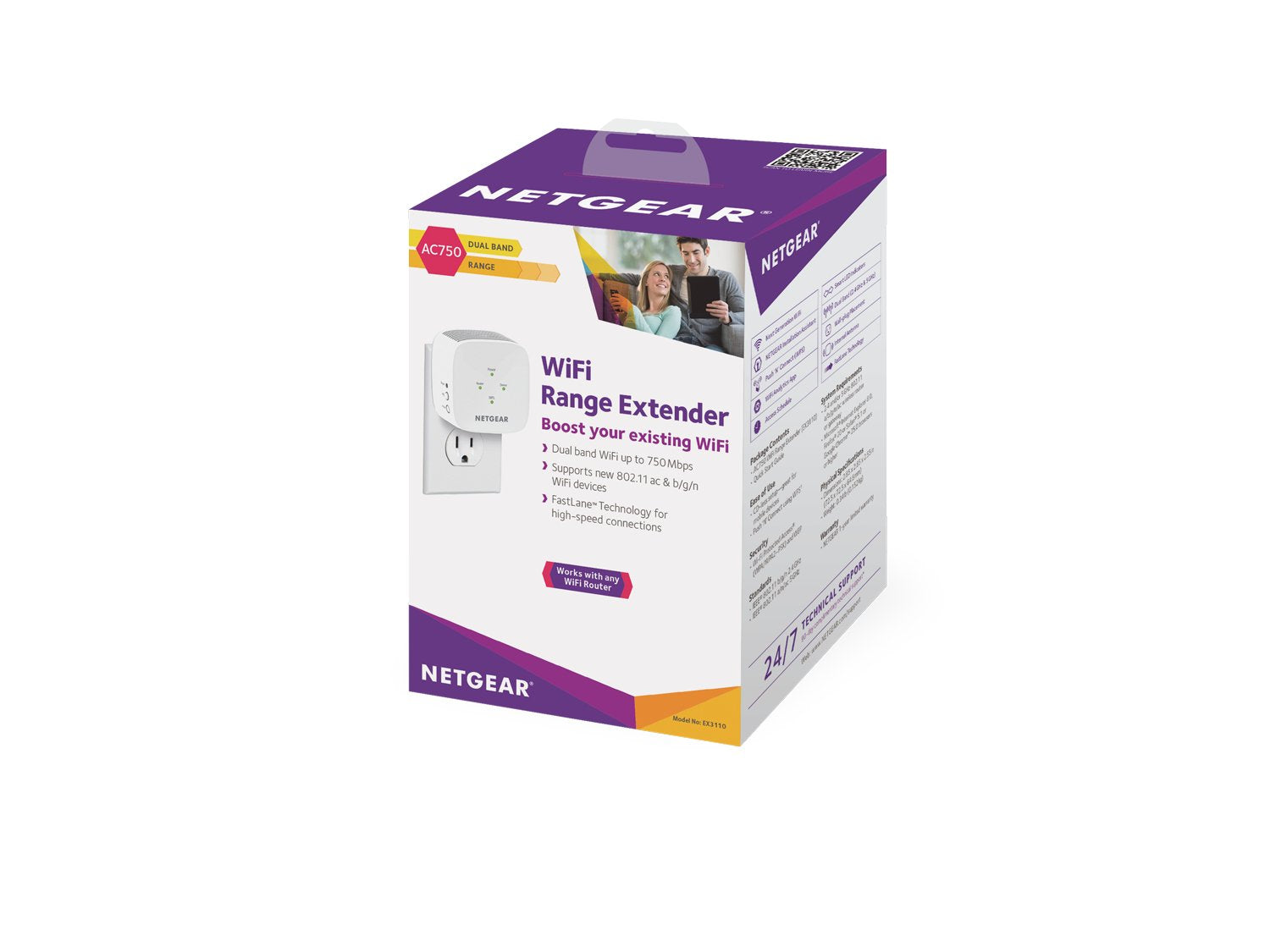 Netgear Ex3110 Amplificador Señal Wifi Ac750, Repetidor Wifi Doble Banda, Compatibilidad Universal