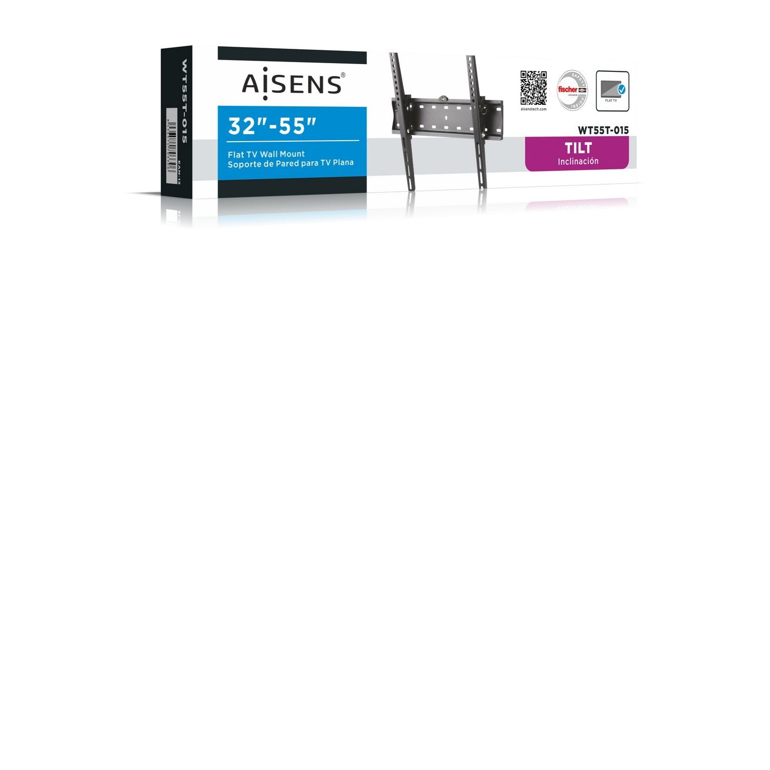 Aisens Soporte De Pared Para Pantallas 32-55'/81-139cm Hasta 40kg Inclinable Vesa Max. 400*400 Wt55t-015