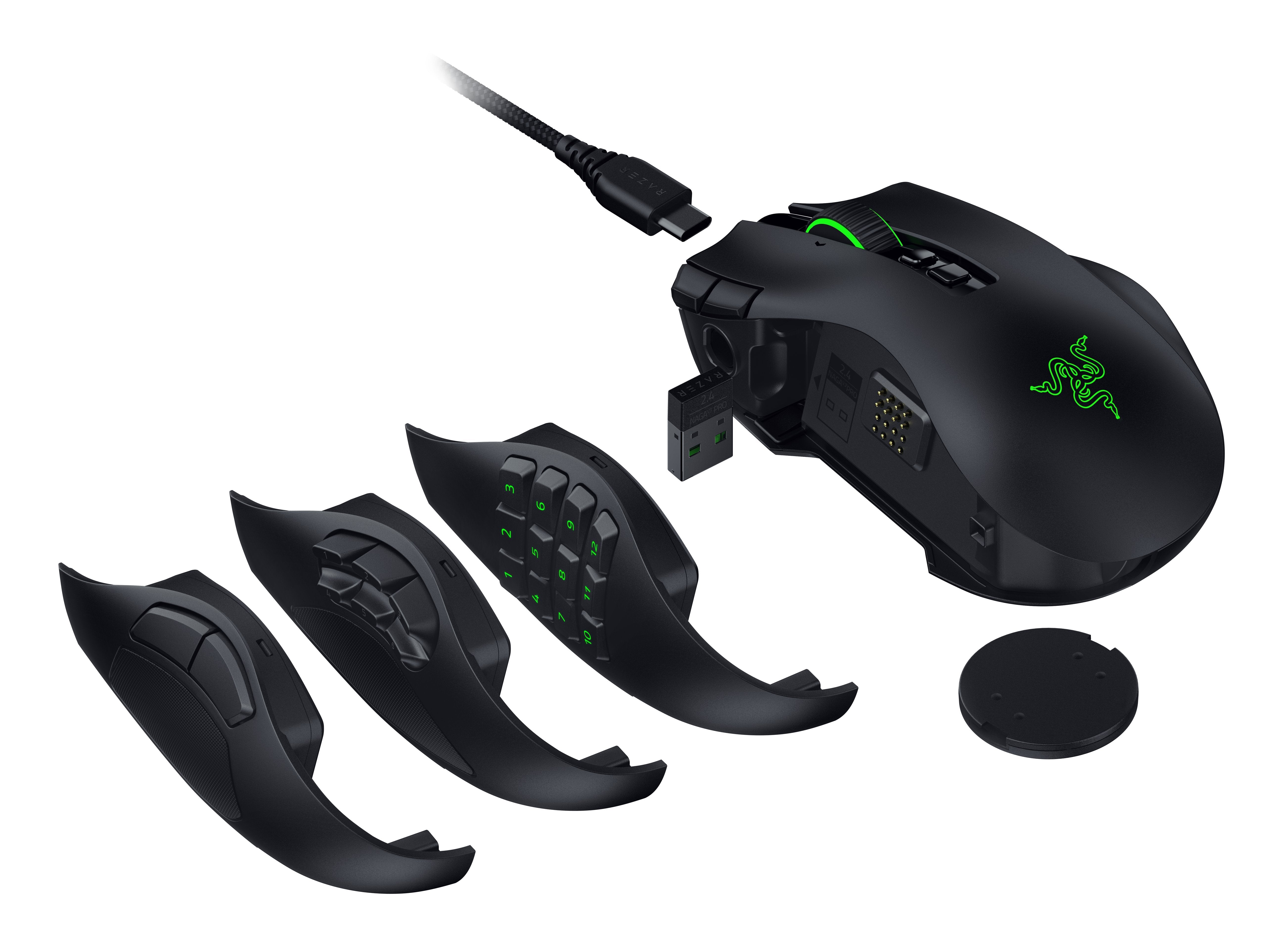 Razer Naga V3 Pro Ratón Juego Mano Derecha Rf Wireless + Bluetooth + Usb Type-C Óptico 50000 Dpi