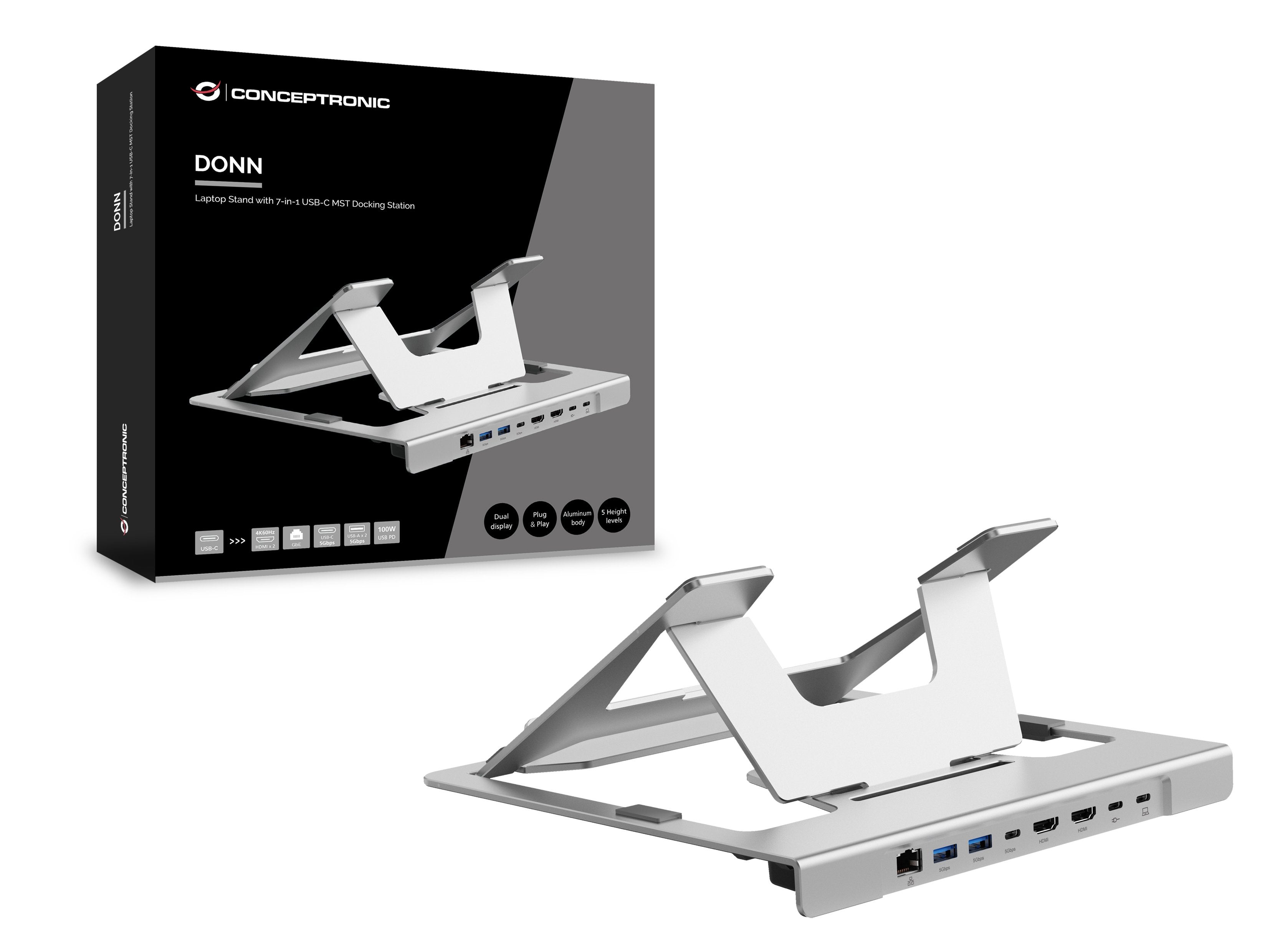 Conceptronic Notebook Halterung + 7-In-1 Docking Plata