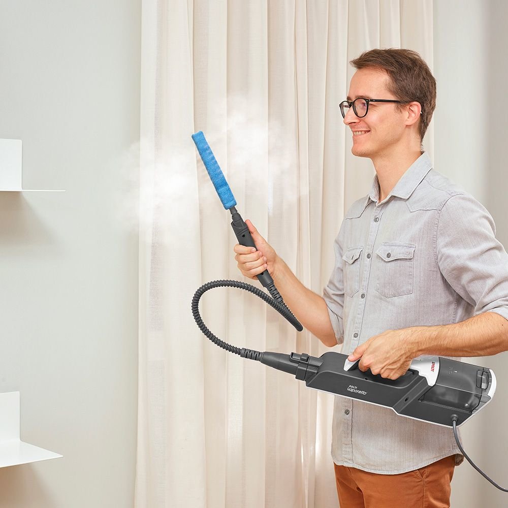 Mopa A Vapor Polti Pteu0306 Vaporetto Sv650 Style  2 En 1 Con Limpiador Portátil Integrado, Rojo Blanco