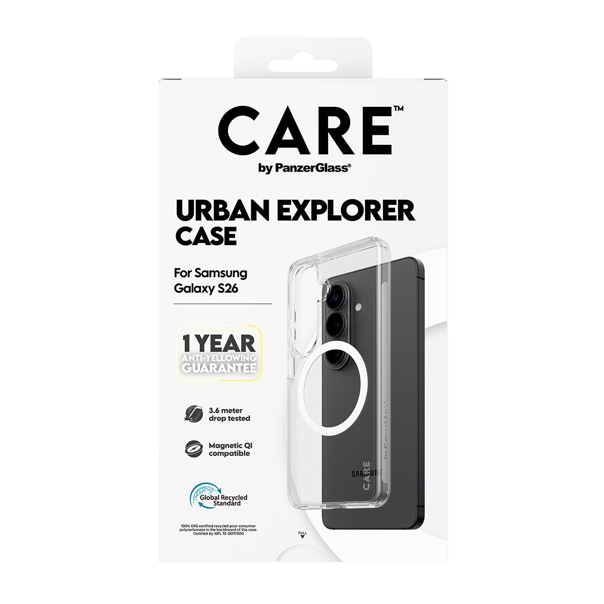 Panzerglass Care Urban Explorer Case Transparentee W. Blanco Qi Samsung Galaxy S26