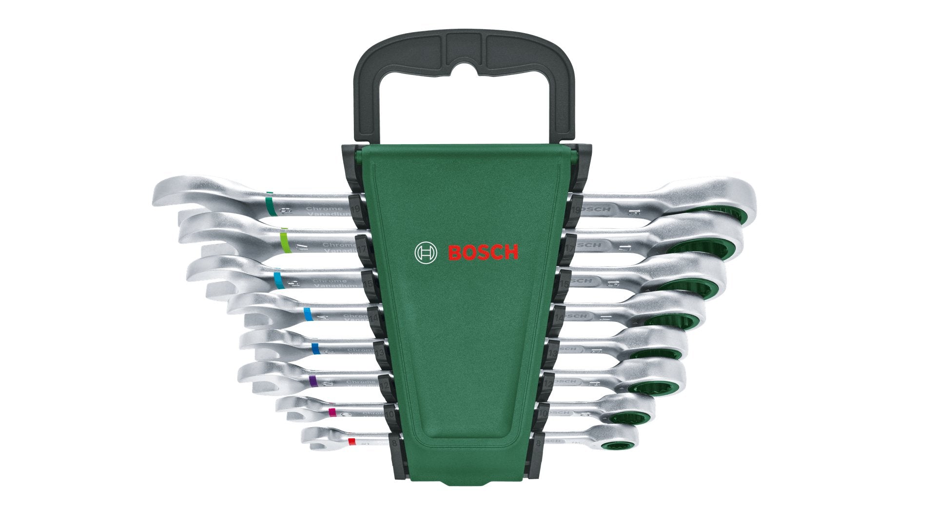 Bosch Powertools Schraubenschlüssel Mit Ratsche Set, 8-Piezas (Verde/Negro) 1600a027ps