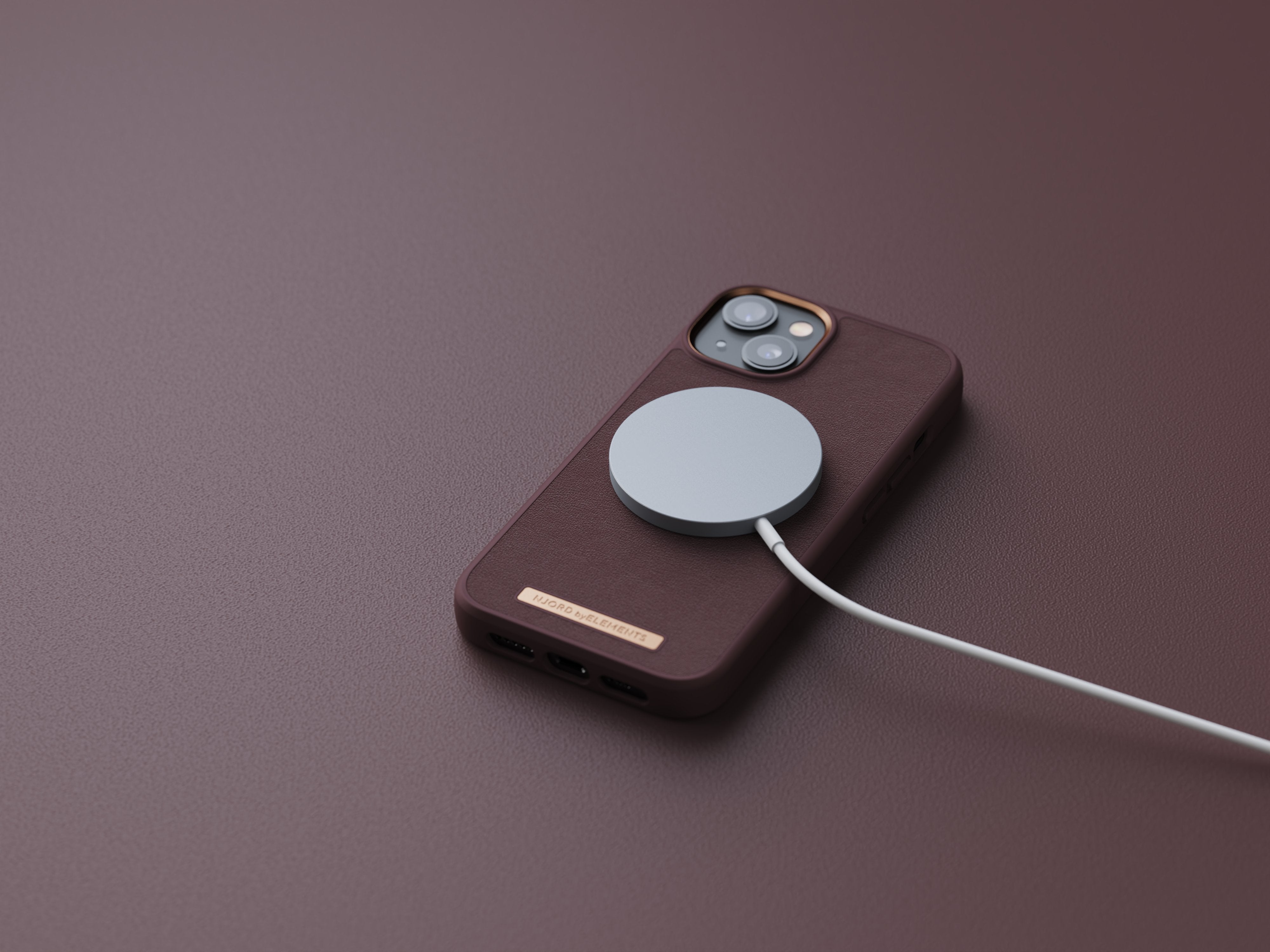 Funda Magsafe Iphone 12/13/14 Piel Marron Oscuro Njord