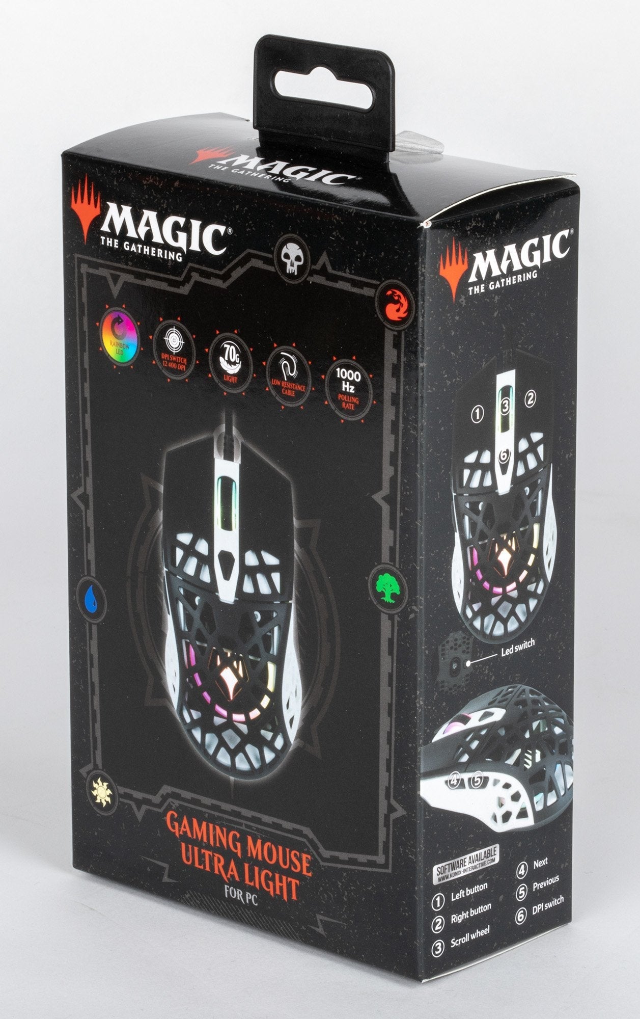 Ratón Gaming Konix Magic The Gathering Ultra Light 10.000dpi  1000hz Led