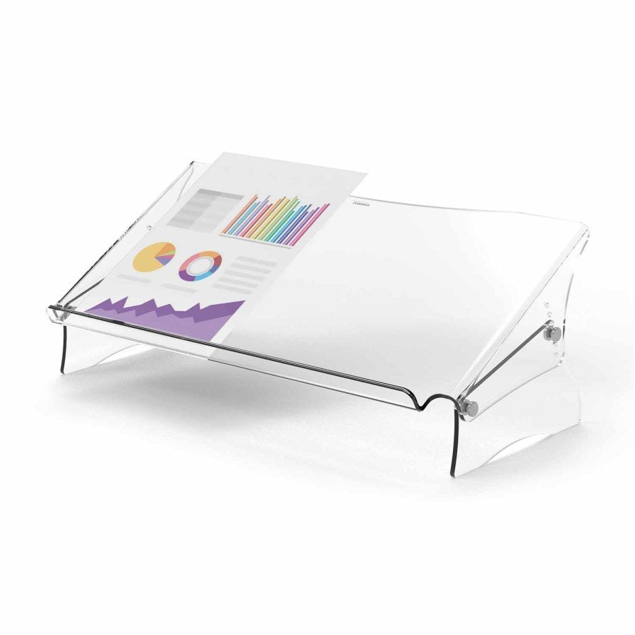 Fellowes Clarity Soporte Y Atril De Documentos - Espacio Interior Para Complementos - Formatos De Papel A4, A3 - Hasta 6kg - Color Transportes