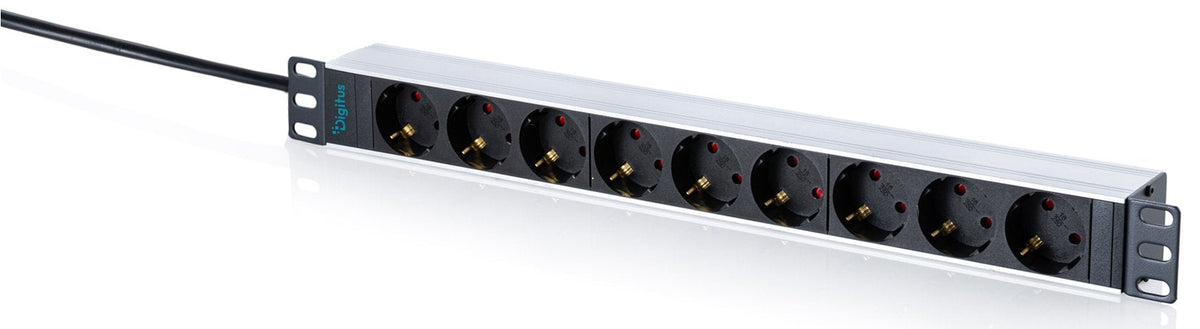 Regleta Digitus 9-Vías De Enchufes 1he Pdu, Con Contacto De Protección