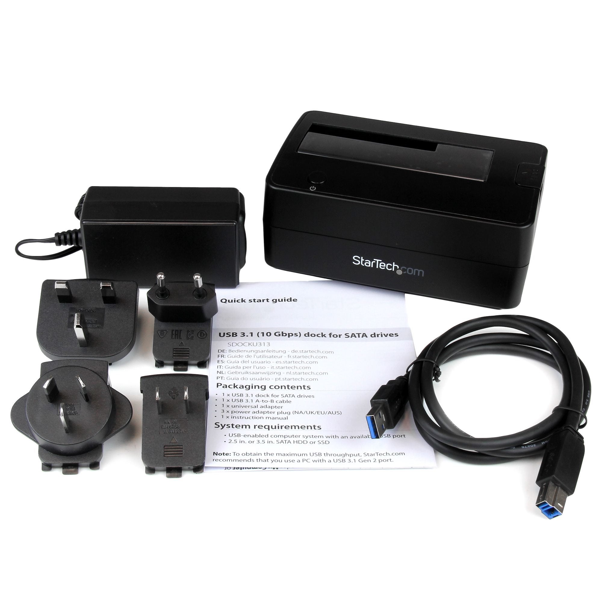 EAN 0065030861656 - StarTech.com SDOCKU313 base de conexión para disco duro USB 3.2 Gen 2 (3.1 Gen 2) Type micro-B Negro imagen 4
