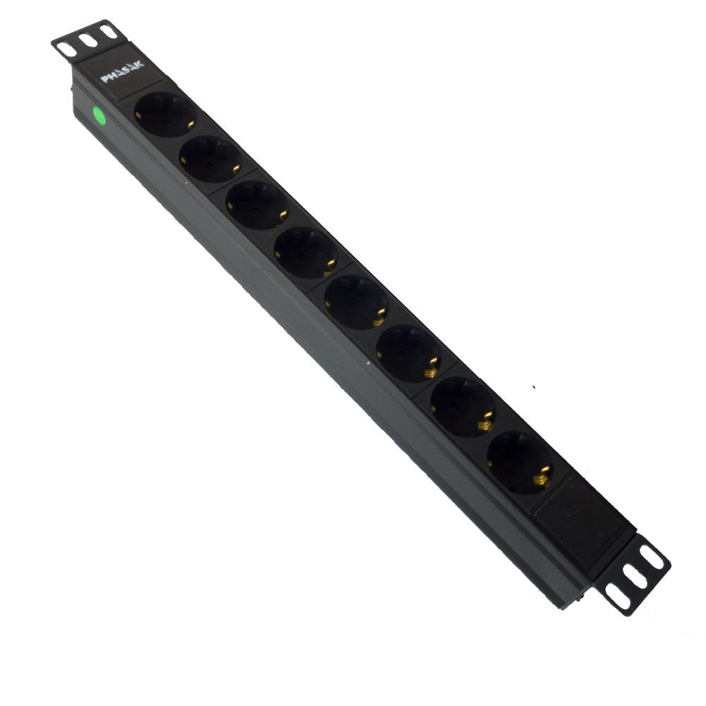 Regleta Phasak Bns 3518 8 Tomas De Corriente Negro