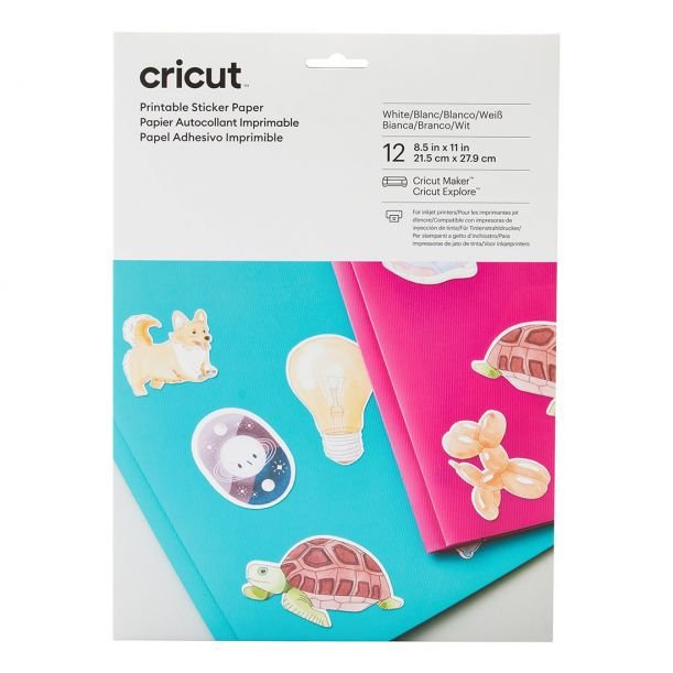 Cricut 2009491 Etiqueta Decorativa Engomada Papel Blanco Desmontable