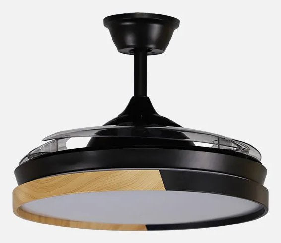 Ventilador Emperador 72w Negro/Haya 3 Aspas Desplegables 7200lm Control Remoto Temporizador Memoria