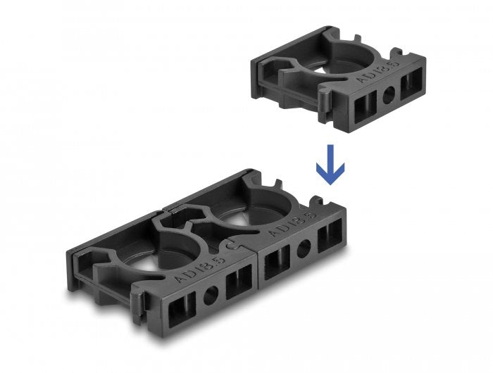 Delock Cableschlauchhalter Mit Verschlussclip 10 Mm 8 Stück Schwarz