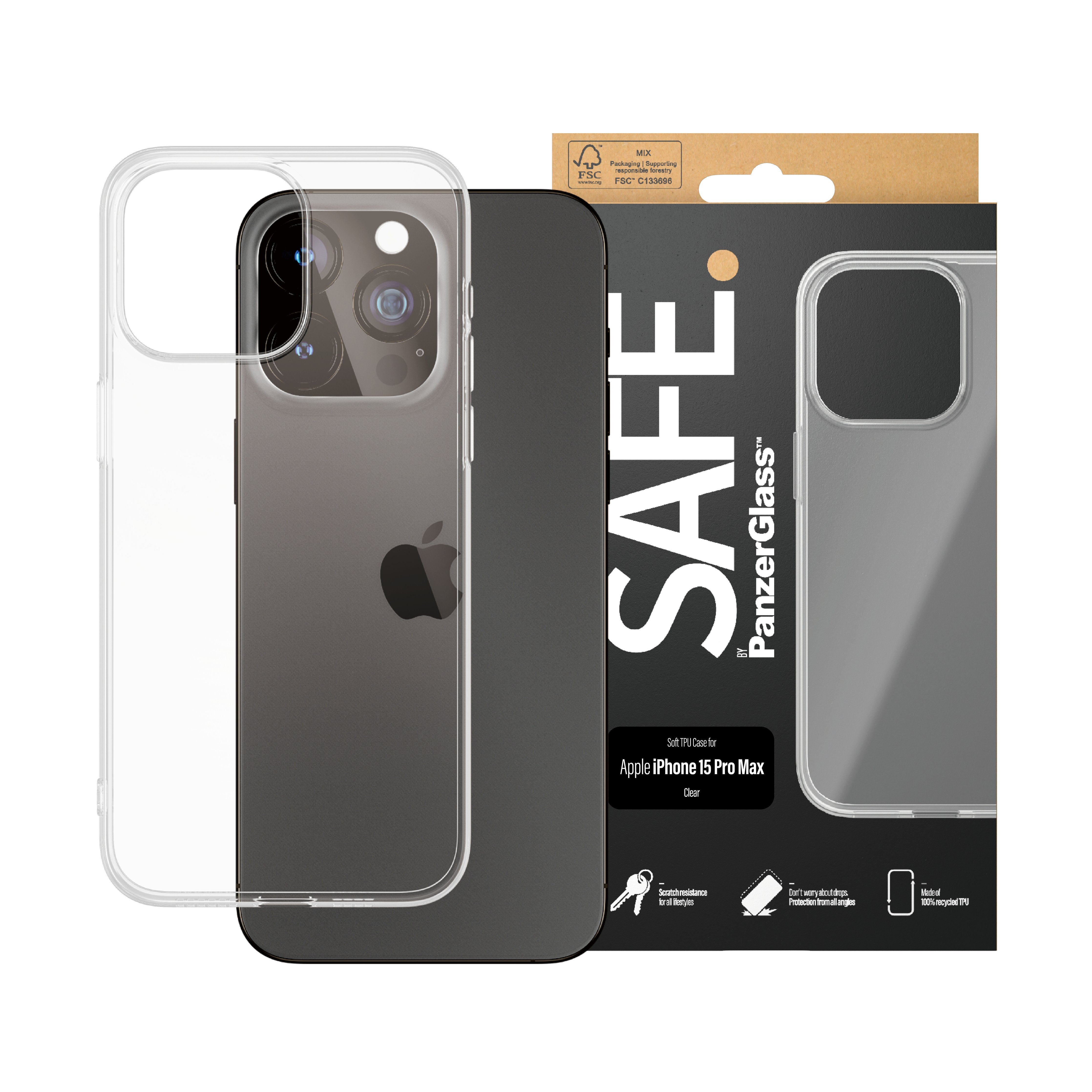 EAN 5711724955419 - PanzerGlass SAFE. by ® TPU Case Transparent iPhone 15 Pro Max funda para teléfono móvil Transparente imagen 2